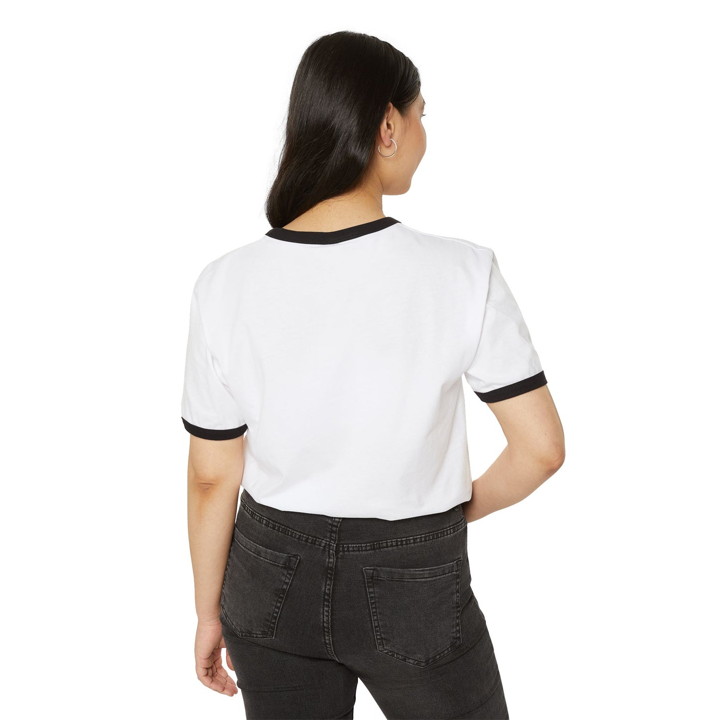 Trendy Unisex Ringer T-Shirt with Playful Graphic, Retro Vibe, Casual Streetwear, Ideal for Gifts, Summer Events, Everyday Wear