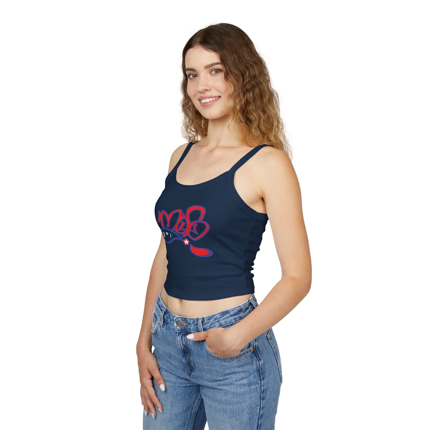 Colorful Spaghetti Strap Tank Top, Stylish Women's Summer Top, Beachwear, Casual Outing, Graphic Print Tank Top