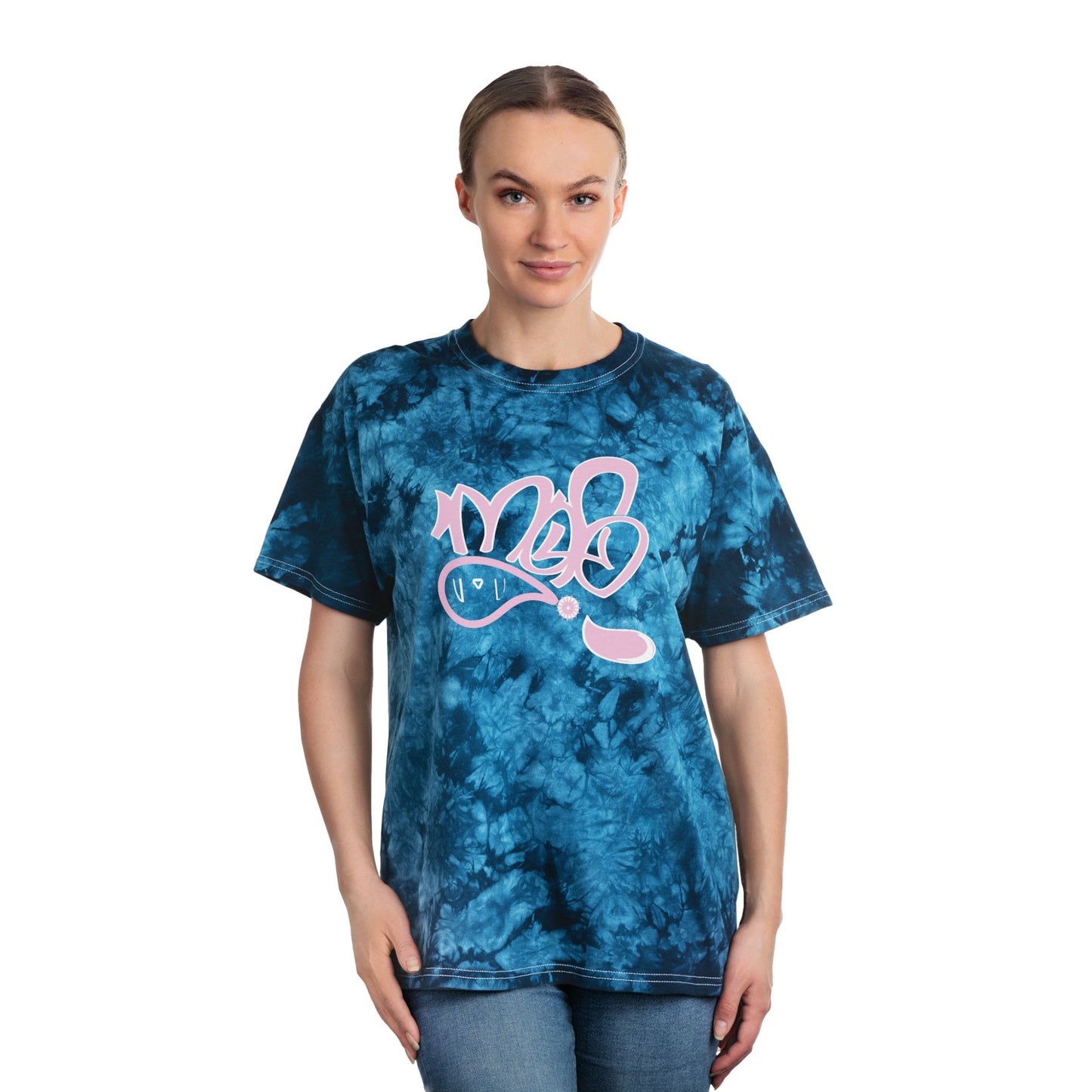 Crystal Blue Tie-Dye Tee - Vibrant Casual Wear for Summer, Coachella, Beach Days, Trendy Gift for Friends, Unique Fashion Statement