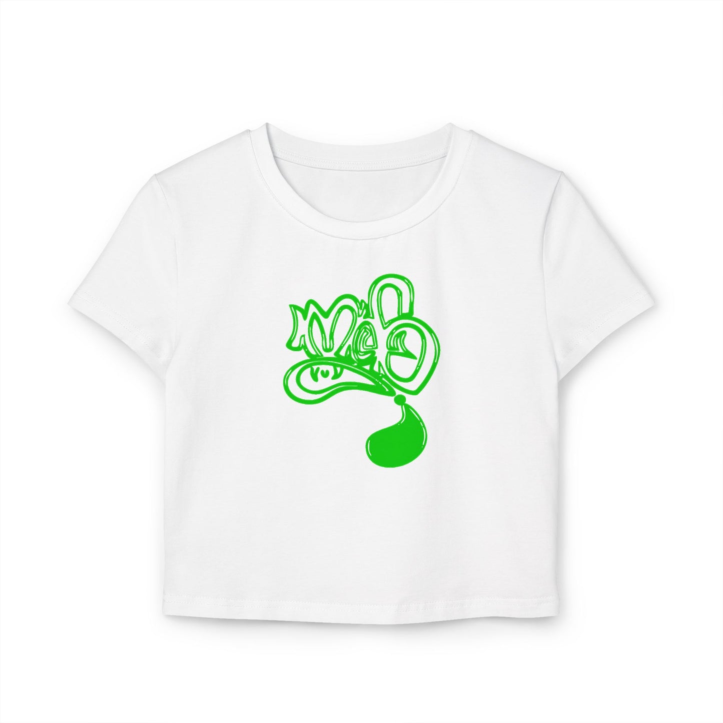 Trendy Women's Baby Tee with Stylish Green Design, Cute Casual Top, Summer Outing Shirt, Gift for Her, Festival Wear, Street Style Tee