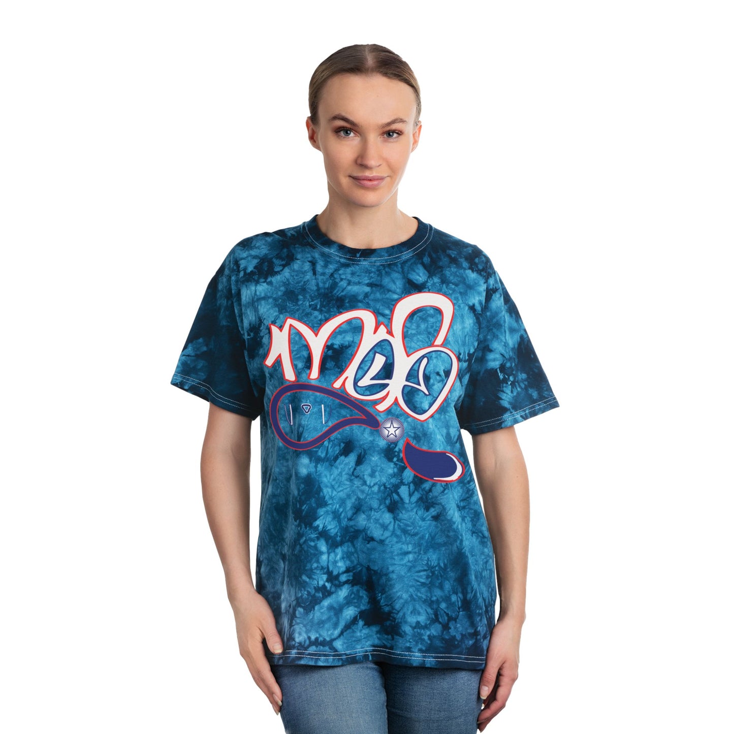 Crystal Tie-Dye Tee, Casual Style, Vintage Vibe, Unisex Summer Shirt, Great for Festivals and Relaxing Days