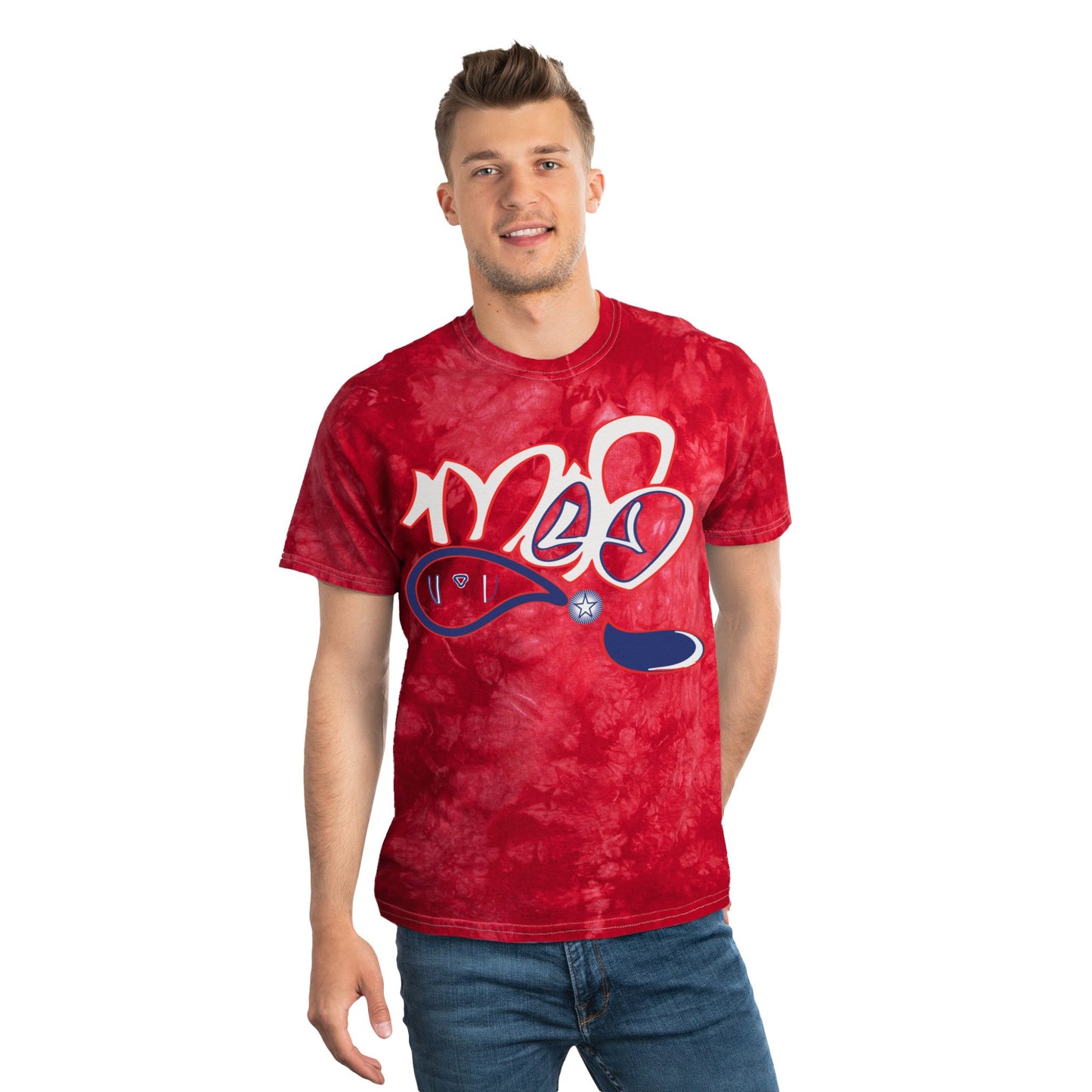 Crystal Tie-Dye Tee, Casual Style, Vintage Vibe, Unisex Summer Shirt, Great for Festivals and Relaxing Days