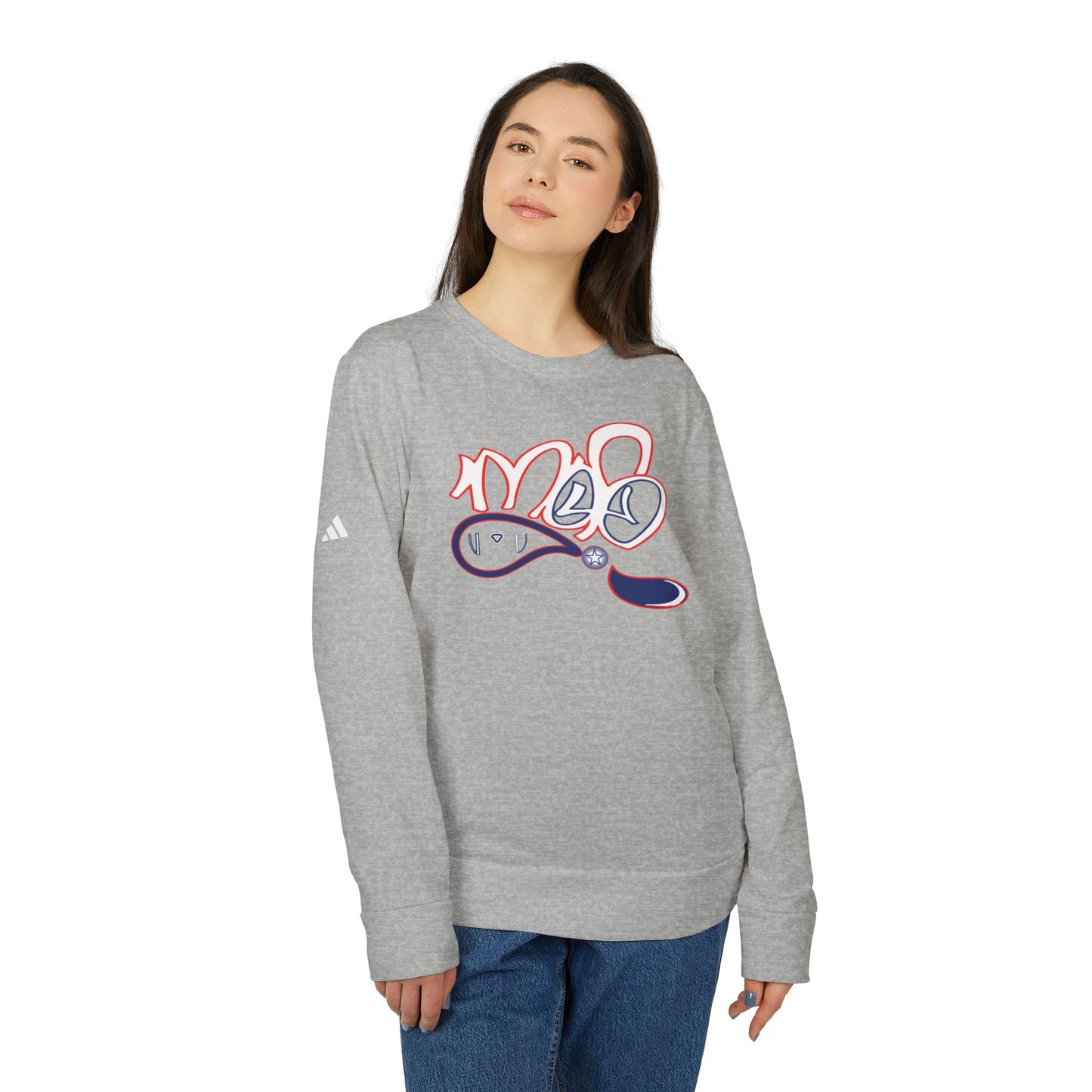 Adidas Unisex Graphic Fleece Crewneck Sweatshirt - Casual Comfort & Style