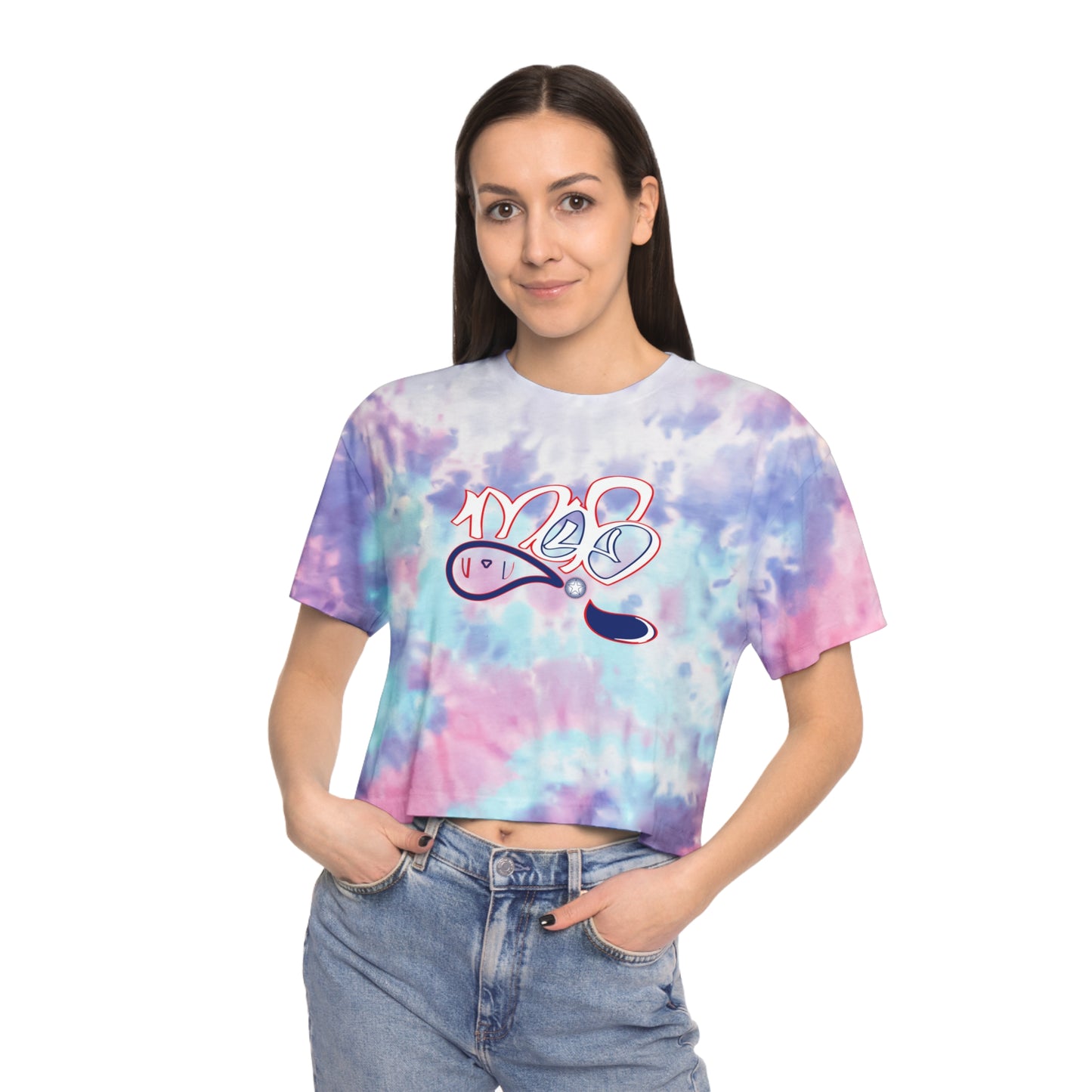 Chill Vibes Tie-Dye Crop Tee, Trendy Summer Top, Beachwear, Festive Casual Gift, Unique Fashion Statement