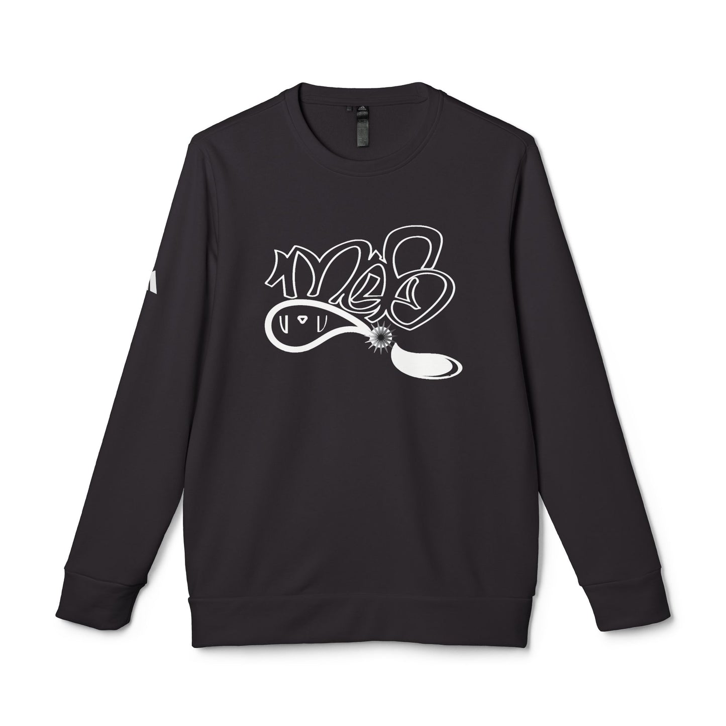 Adidas Graffiti Fleece Crewneck Sweatshirt, Cozy Unisex Casual Wear, Street Style Sweatshirt, Gift for him, Trendy Apparel, Everyday Comfort