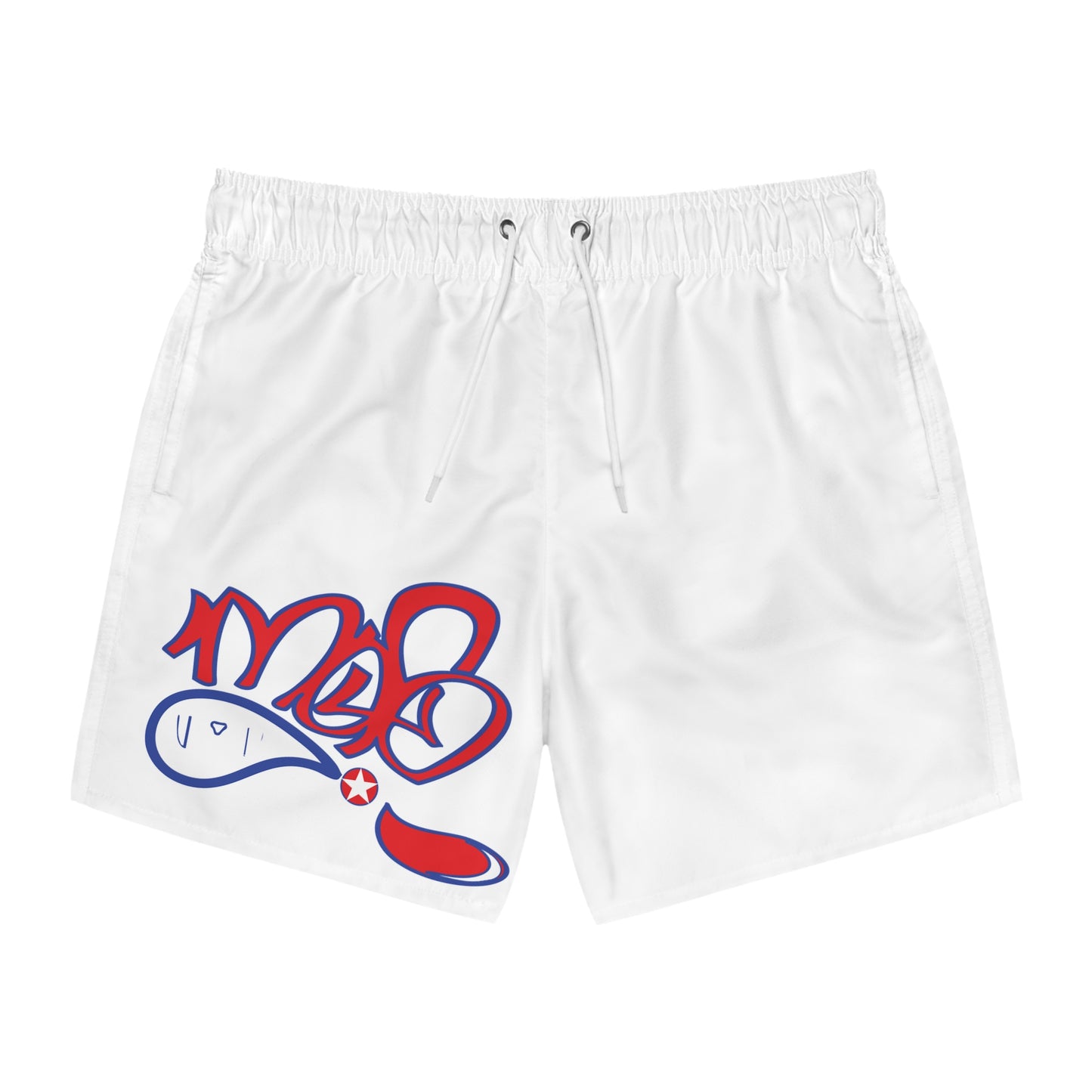 Trendy Swim Trunks with Unique Graphic Design, Beachwear, Summer Essentials, Vacation Swim Shorts, Casual Poolwear