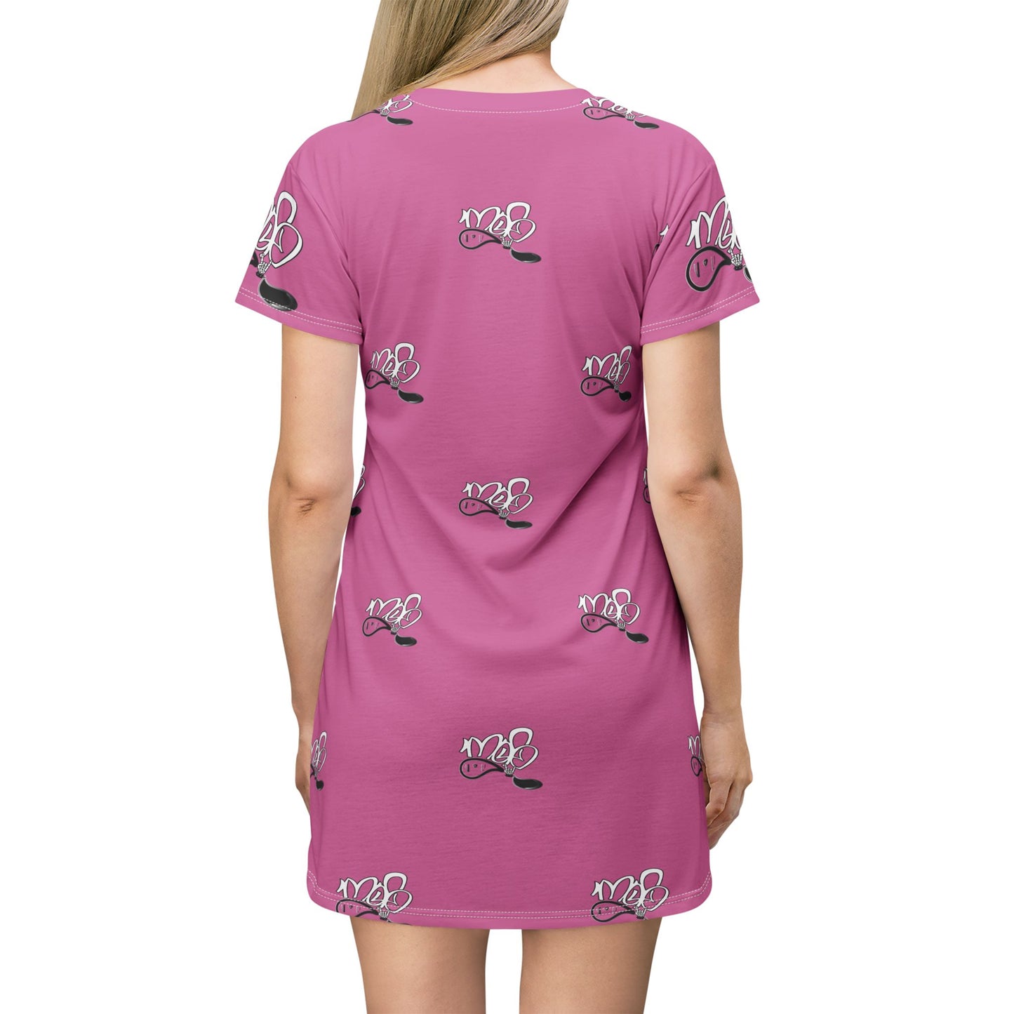 Chic Pink T-Shirt Dress, Fun Summer Outfit, Casual Lounge Dress, Great for Parties, Trendy Gift for Fashion Lovers