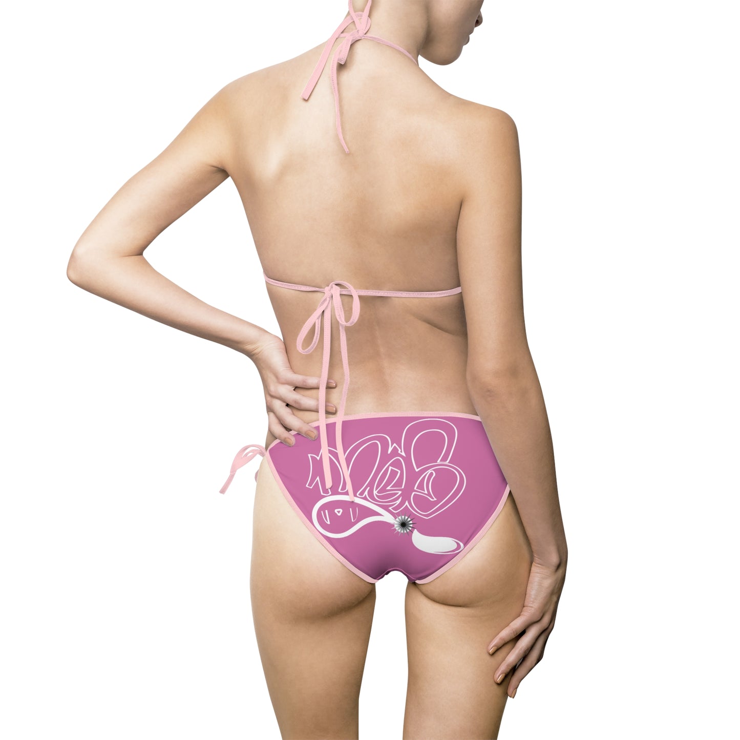 mofo 15star logo diamond combo bikini light pink