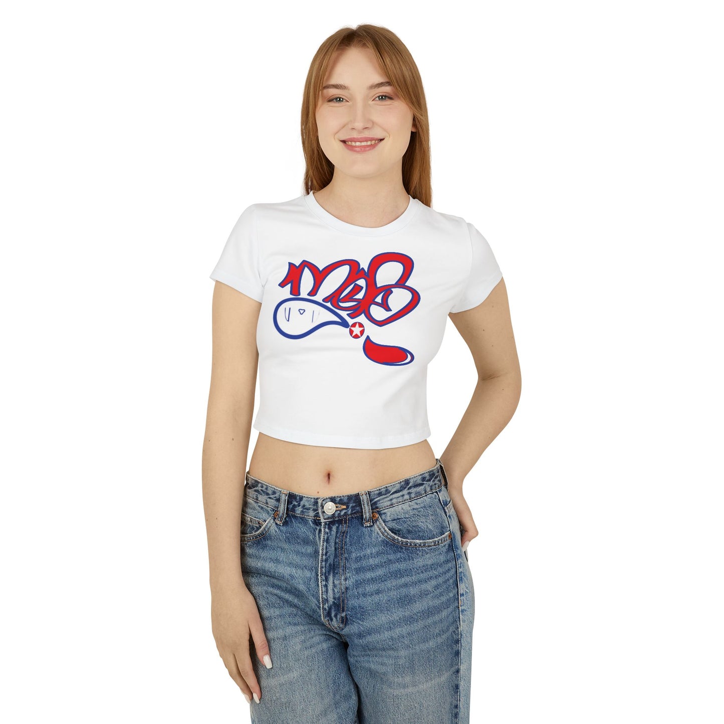 Trendy Women's Baby Tee with Funky Graphic Design, Casual Crop Top, Summer Essentials, Gift for Her, Streetwear Style