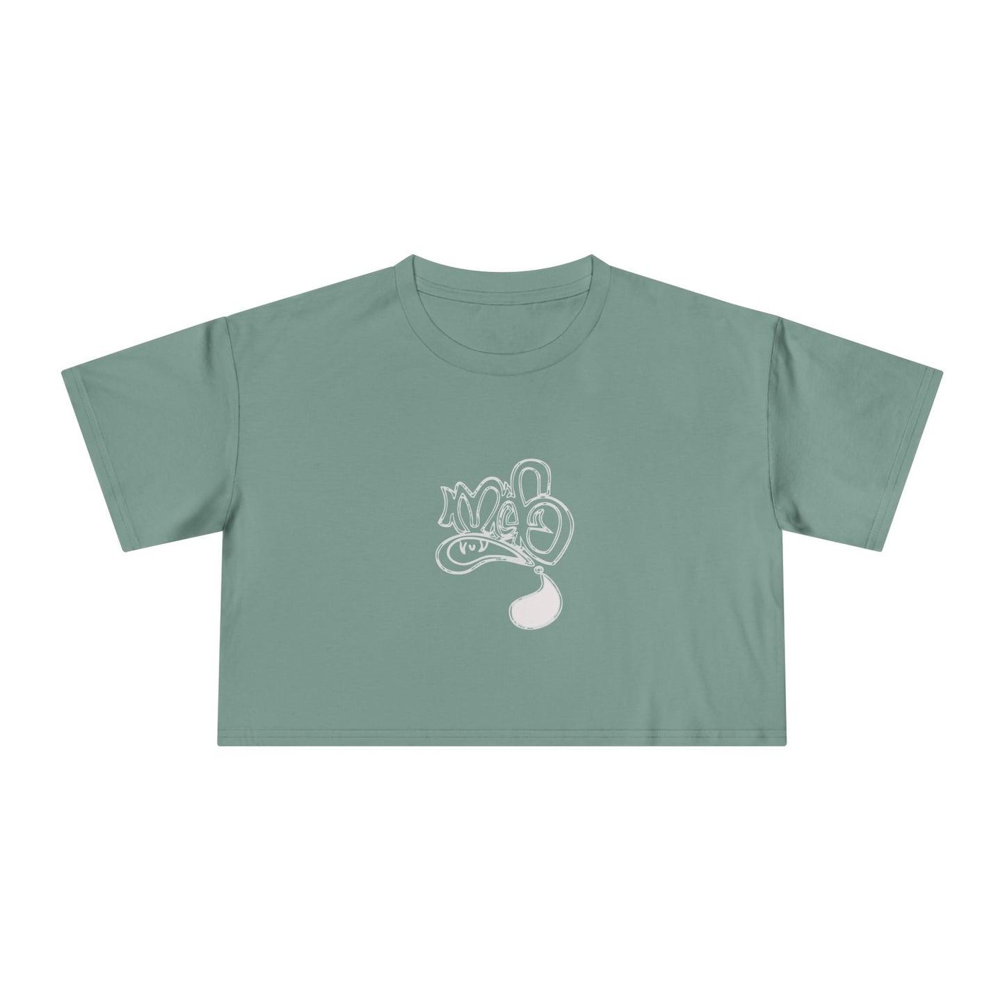 Playful Cartoon Women's Crop Tee, Casual Summer Shirt, Fun Everyday Top, Gift for Friends, Trendy Streetwear