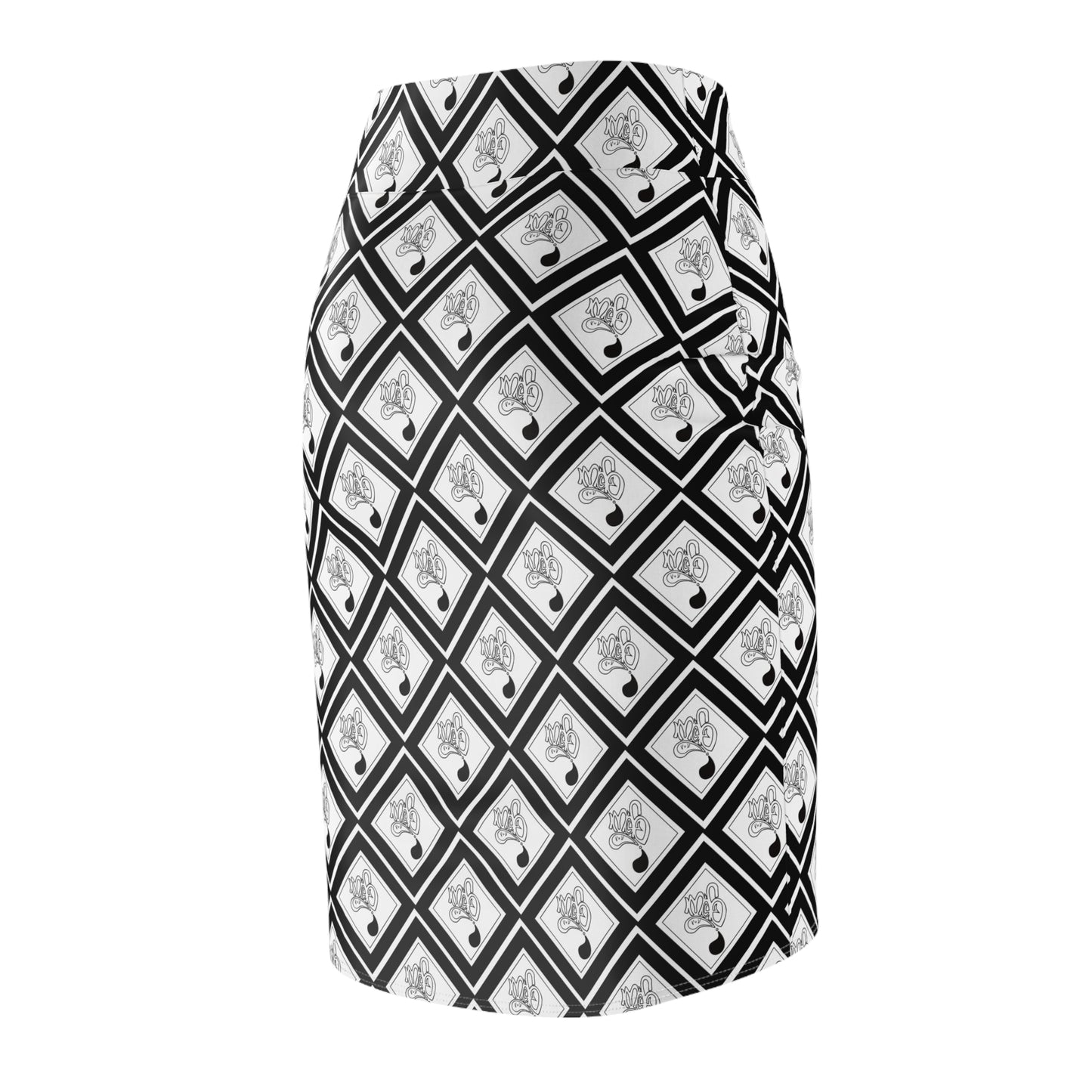 Chic Black & White Patterned Women's Pencil Skirt, Stylish Office Wear, Date Night Outfit, Modern Fashion Statement, Gift for Her