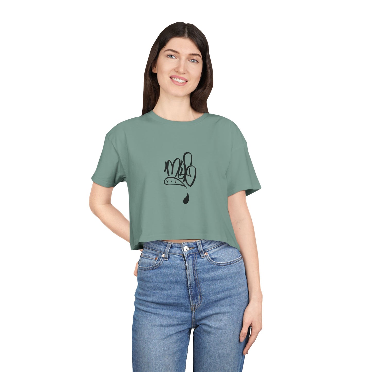 Trendy Women's Crop Tee with Unique Design, Casual Summer Top, Streetwear, Gift for Her, Graphic Tee