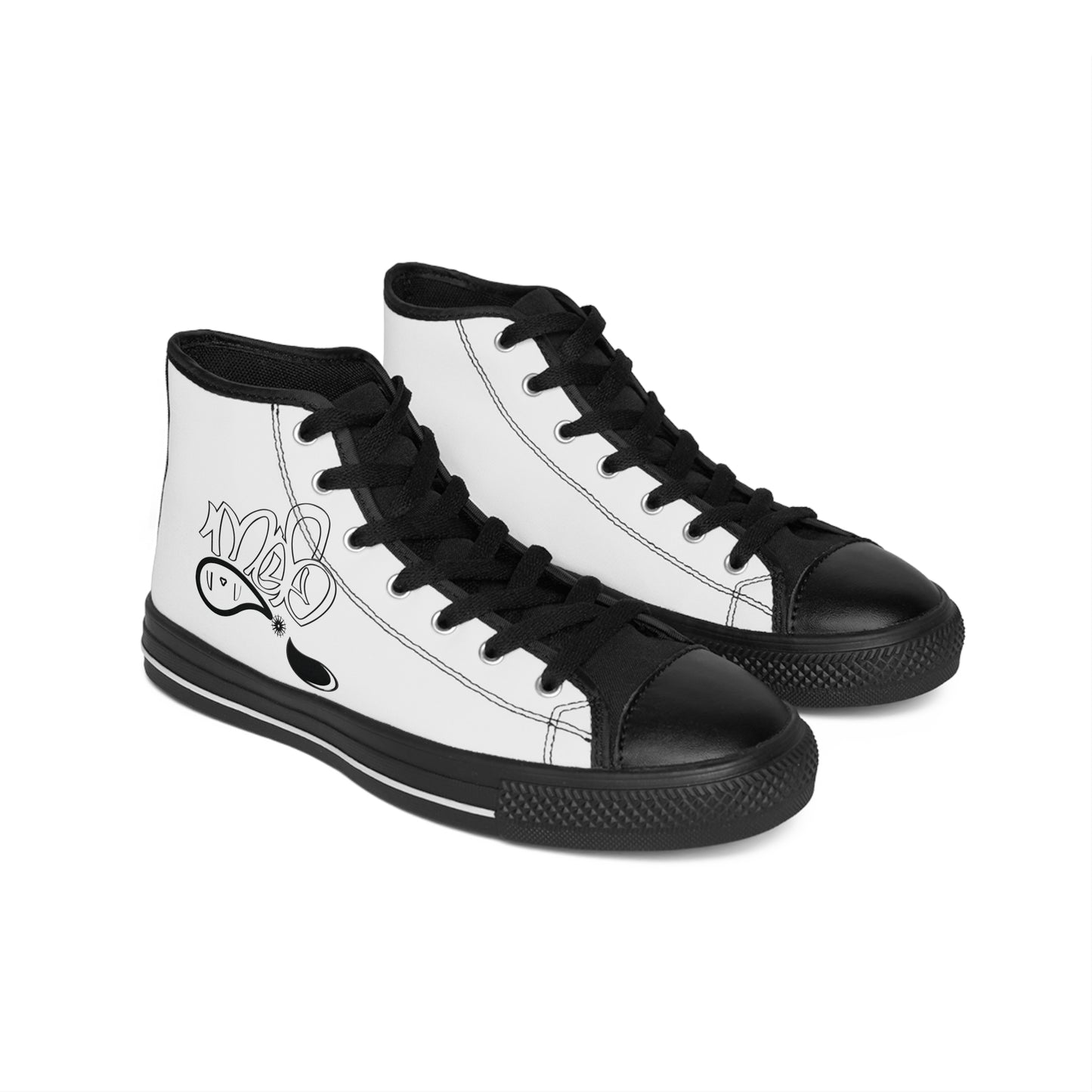 Stylish High-Top Sneakers for Men | Custom Graffiti Art, Streetwear, Casual Footwear, Unique Gifts, Hip Hop Vibe