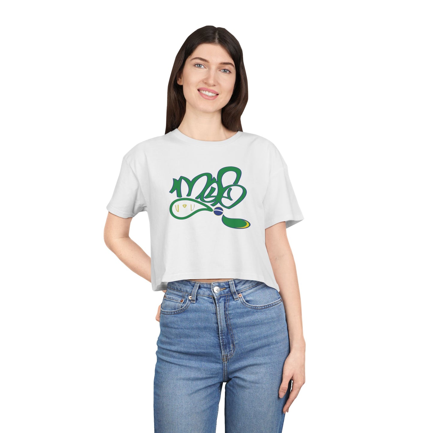 Stylish Women's Crop Tee with Unique Design | Casual Summer Top, Festival Wear, Gift for Her, Streetwear Fashion
