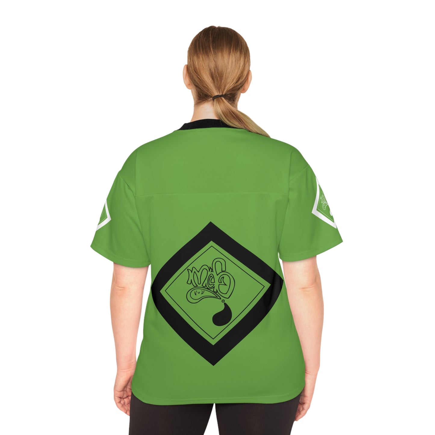 Green Graffiti Football Jersey — Streetwear mofo snake diamond combo