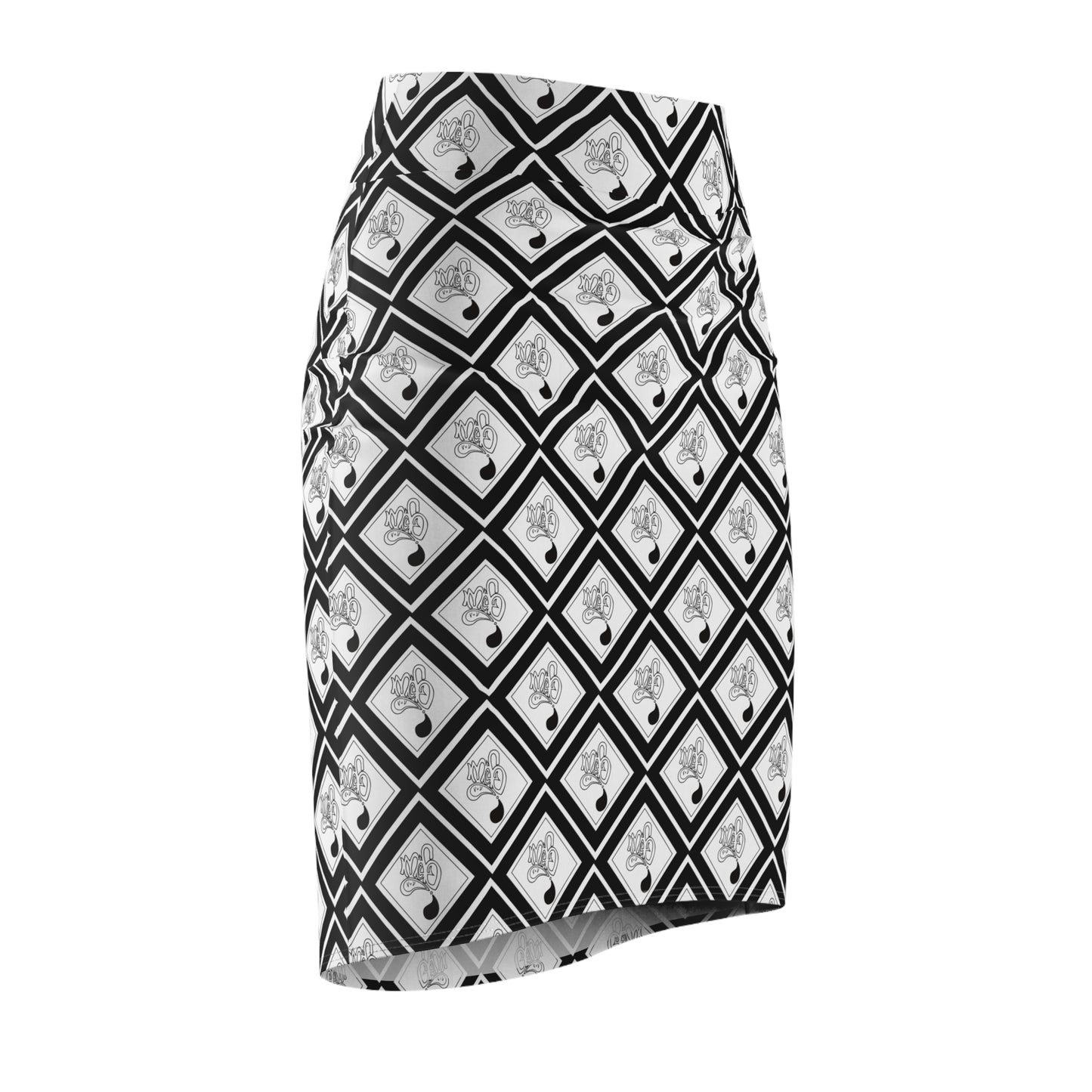 Chic Black & White Patterned Women's Pencil Skirt, Stylish Office Wear, Date Night Outfit, Modern Fashion Statement, Gift for Her