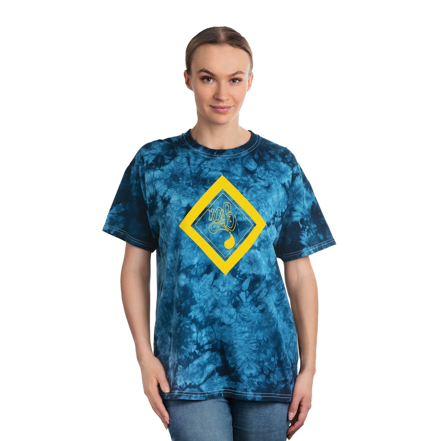 Crystal Tie-Dye Tee, Relaxed Vibe, Perfect for Summer, Beach Wear, Gifts, Festivals, Unisex Fashion