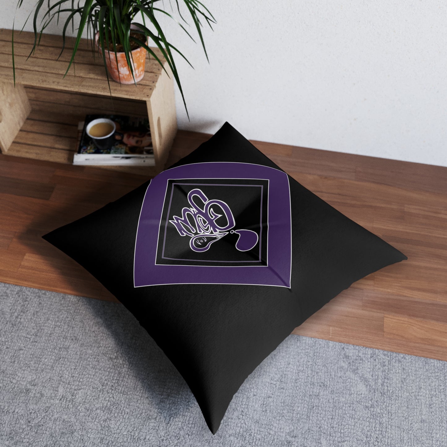 Tufted Floor Pillow with Unique Graphic Design - Cozy Home Decor, Living Room Accessory, Gift for Her, Floor Cushion, Modern Accent Pillow