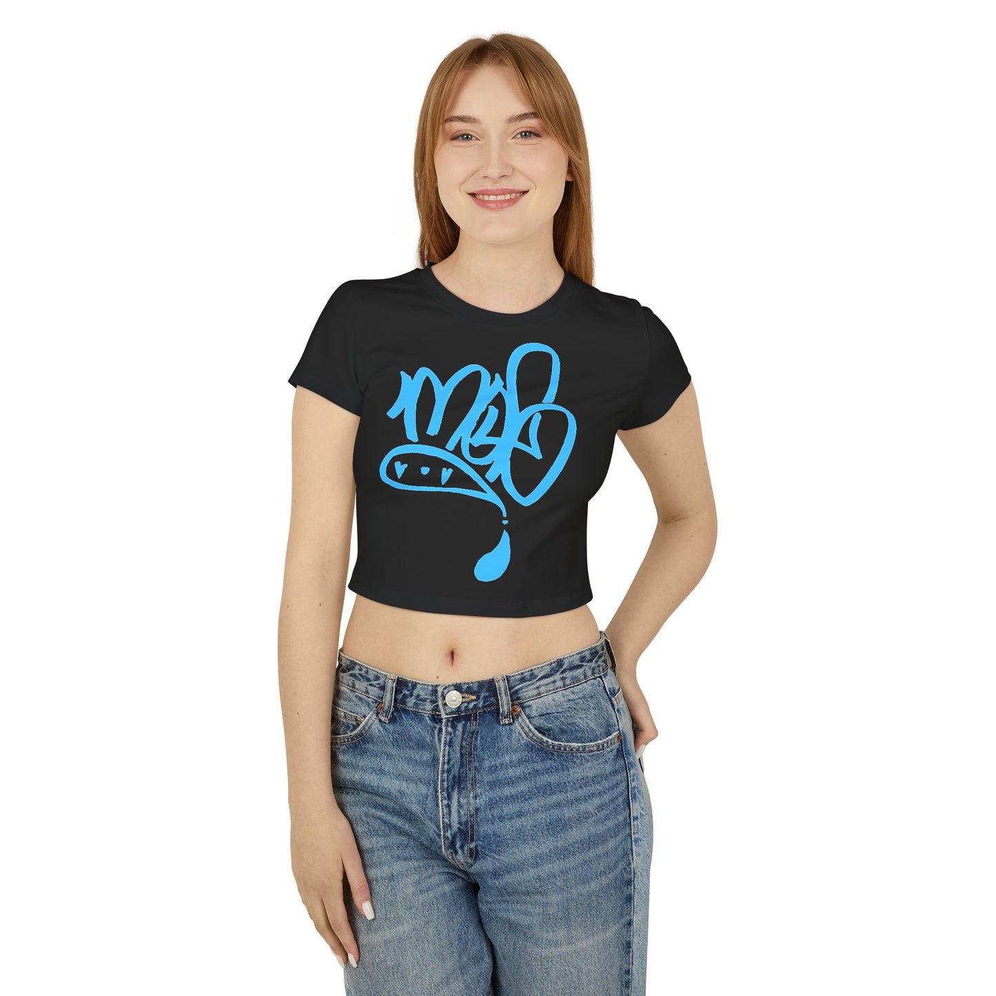 Cool Graffiti Women's Baby Tee, Streetwear T-Shirt, Casual Top, Summer Outfit, Graphic Tee for Music Lovers