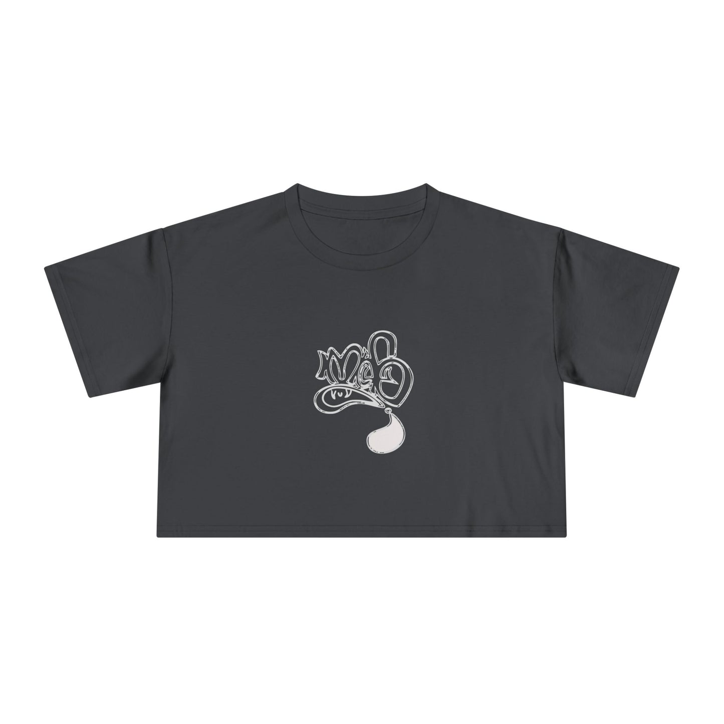 Playful Cartoon Women's Crop Tee, Casual Summer Shirt, Fun Everyday Top, Gift for Friends, Trendy Streetwear
