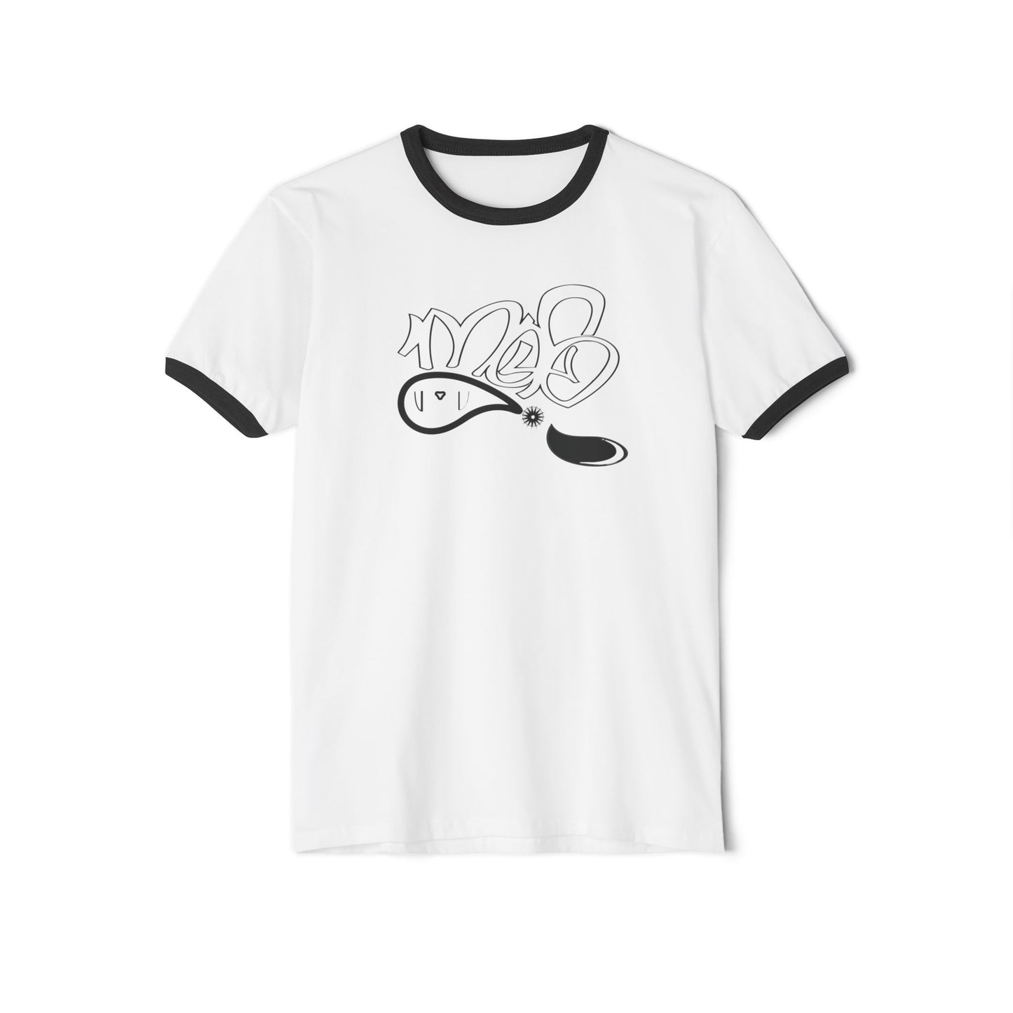 Graffiti-Inspired Unisex Cotton Ringer T-Shirt, Streetwear Style Tee, Casual Graphic Tee, Gift for Art Lovers, Urban Fashion T-Shirt