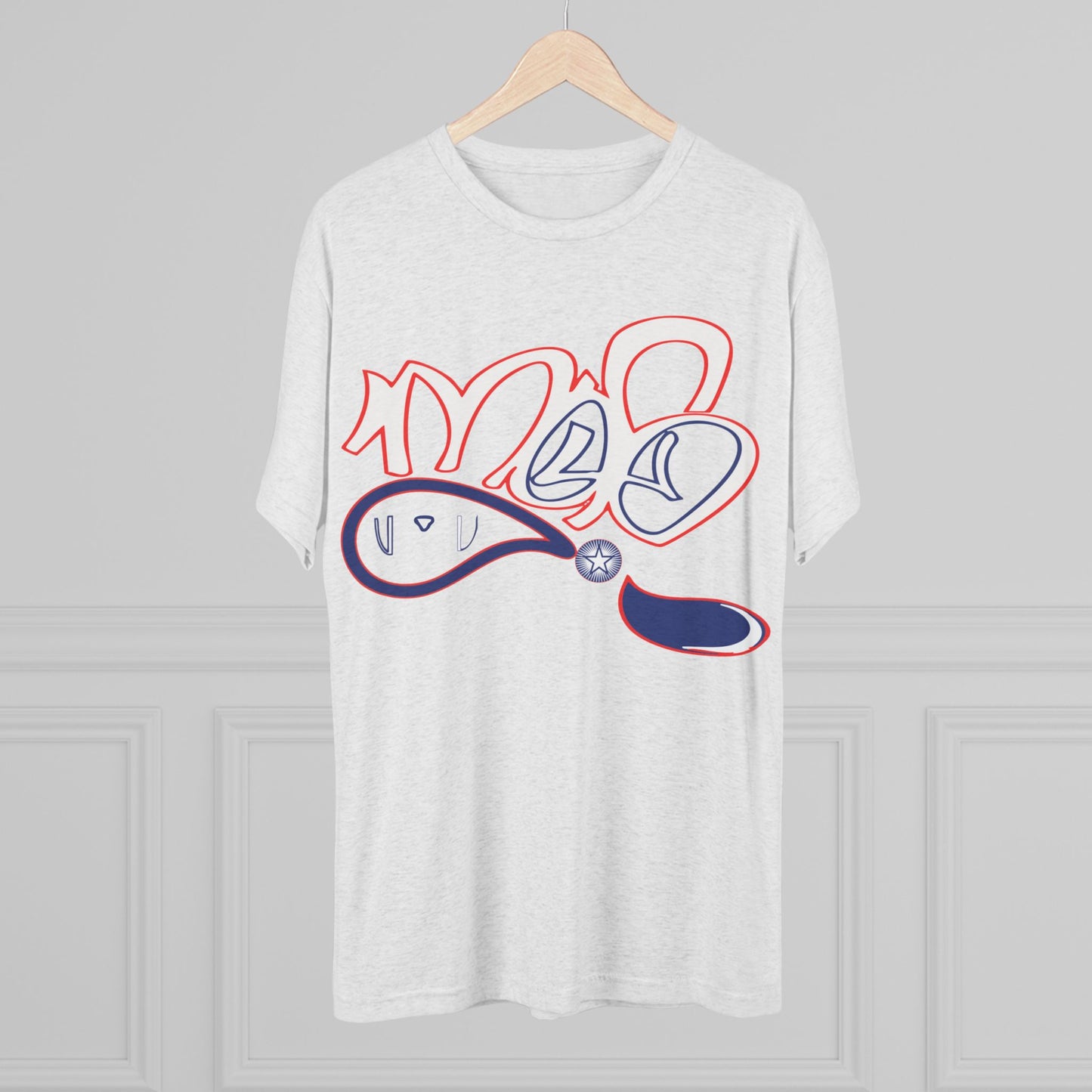 Trendy Unisex Tri-Blend Crew Tee with Abstract Design | Casual Wear, Gift Idea, Summer Fashion, Street Style, Everyday Comfort