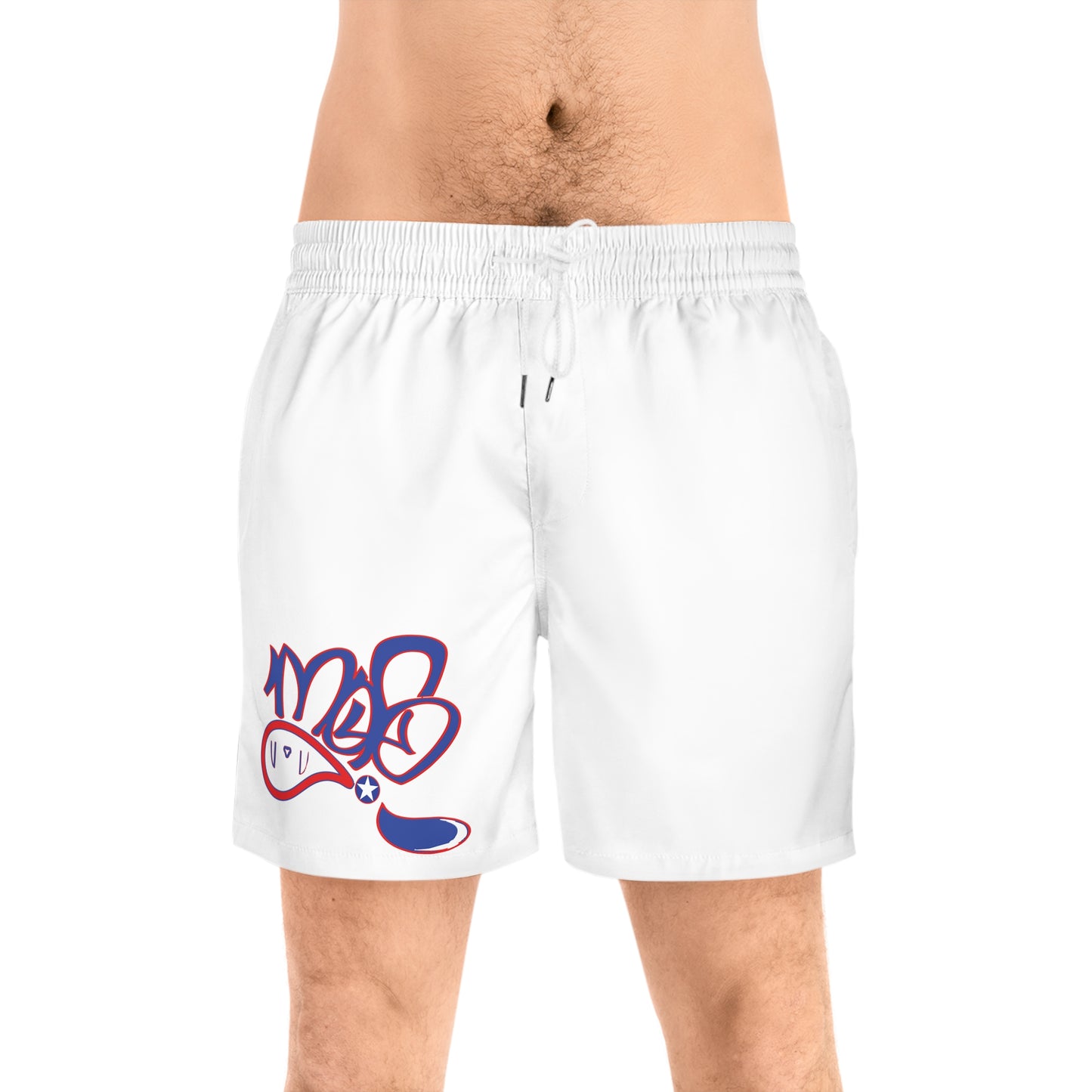 Men's Mid-Length Swim Shorts - Fun Graphic Print, Beachwear, Summer Swim Trunks, Vacation Essentials, Pool Party Style