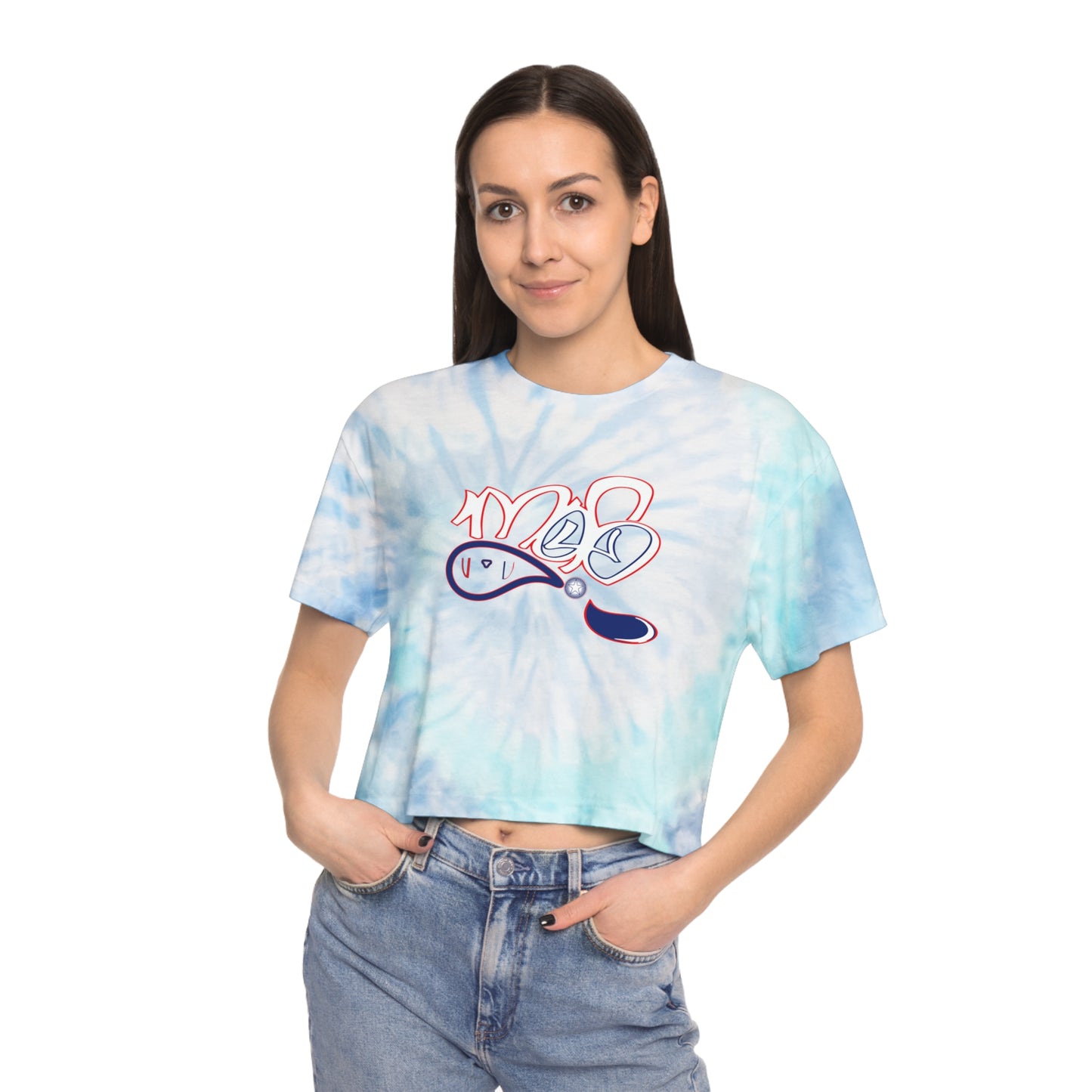 Chill Vibes Tie-Dye Crop Tee, Trendy Summer Top, Beachwear, Festive Casual Gift, Unique Fashion Statement