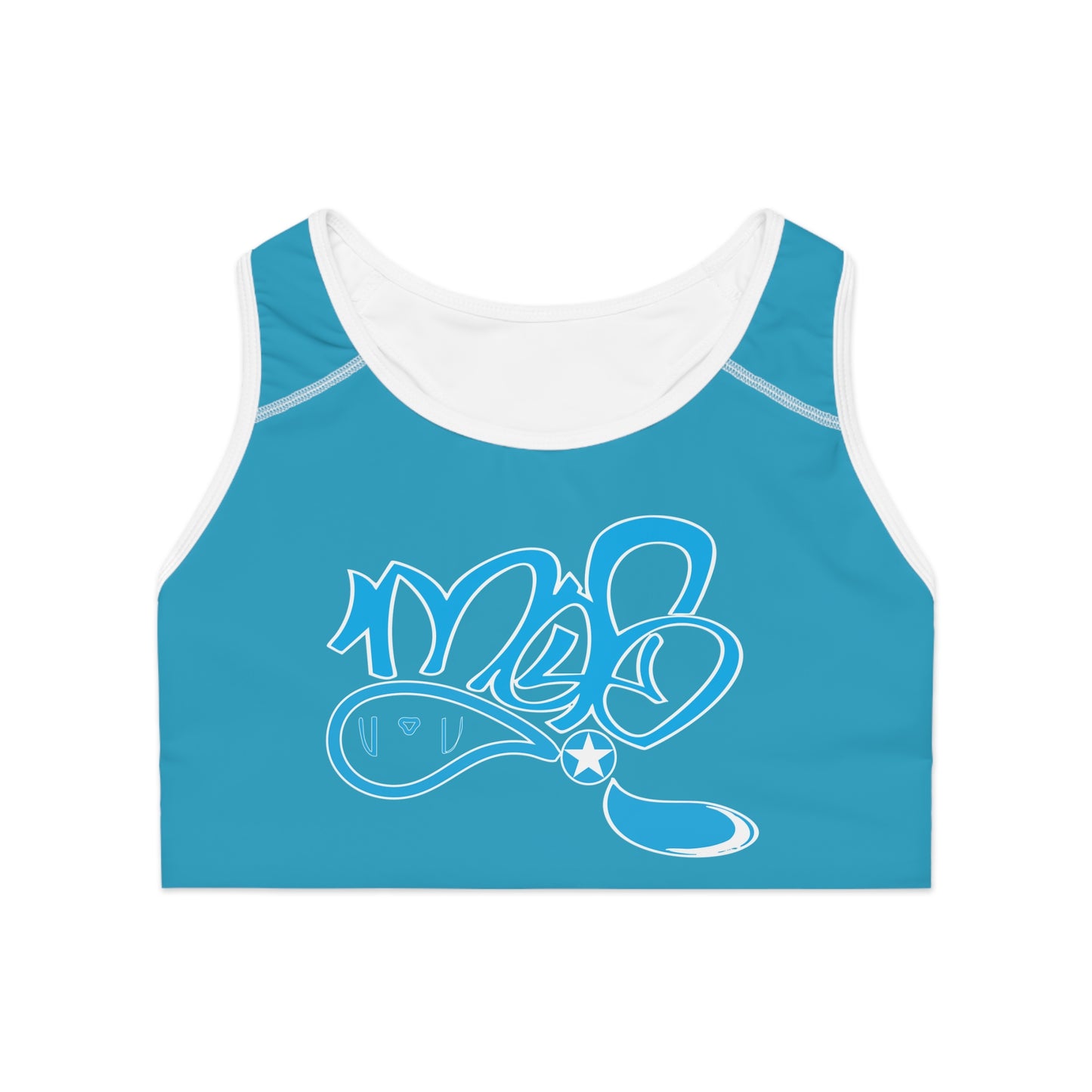 Trendy Sports Bra with Cool Graffiti Design, Athletic Bra, Workout Gear, Activewear, Fitness Apparel, Yoga Top