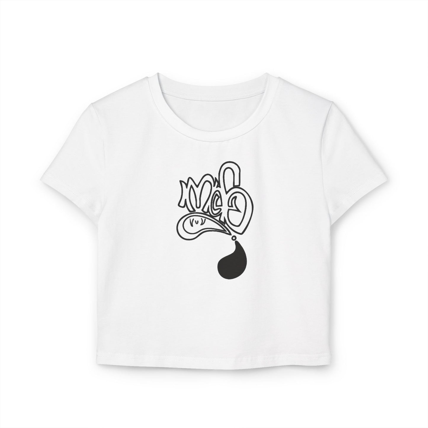 Stylish Women's Baby Tee with Modern Graffiti Design, Trendy Crop Top, Streetwear Fashion, Casual Summer Tee, Gift for Artists