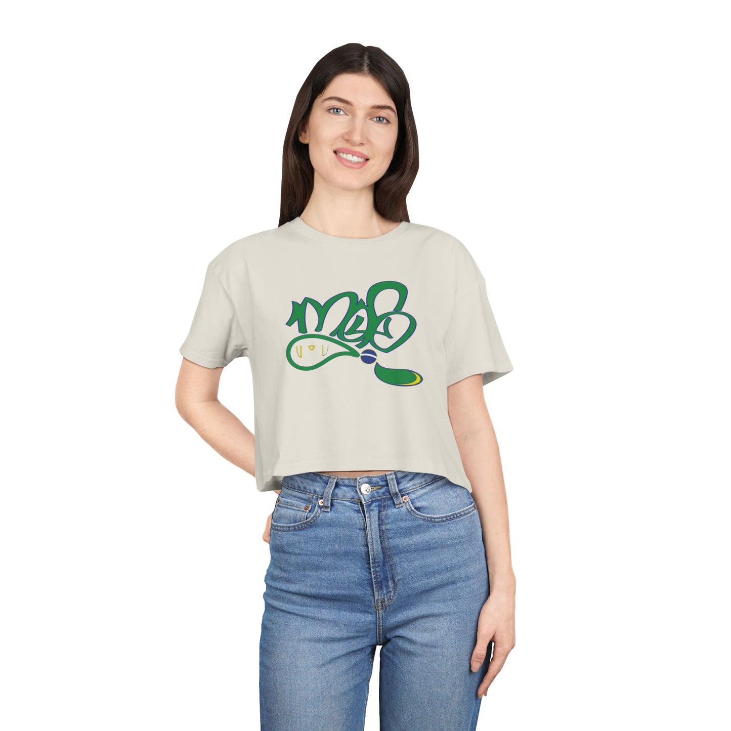 Stylish Women's Crop Tee with Unique Design | Casual Summer Top, Festival Wear, Gift for Her, Streetwear Fashion