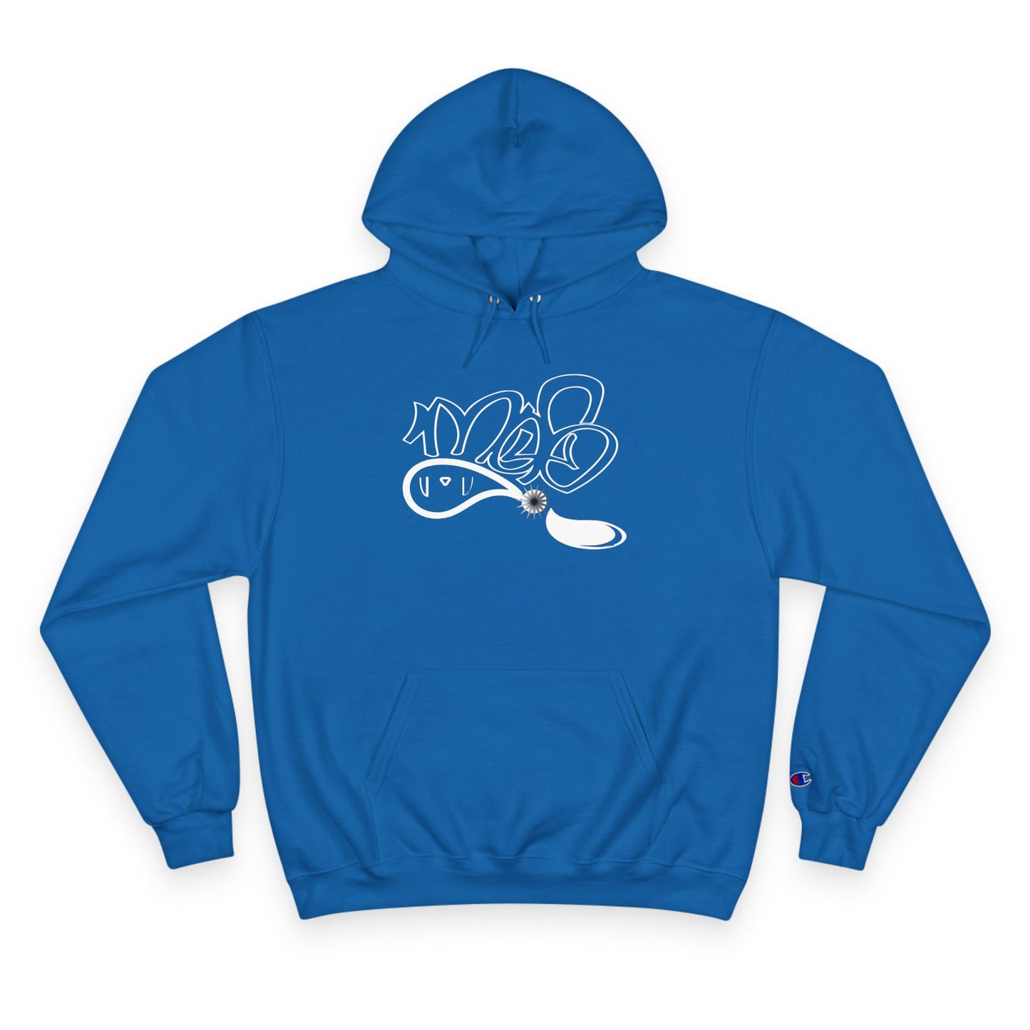 Stylish Champion Hoodie, Cozy Sweatshirt, Graffiti Design Apparel, Casual Wear, Unique Gift for Streetwear Fans