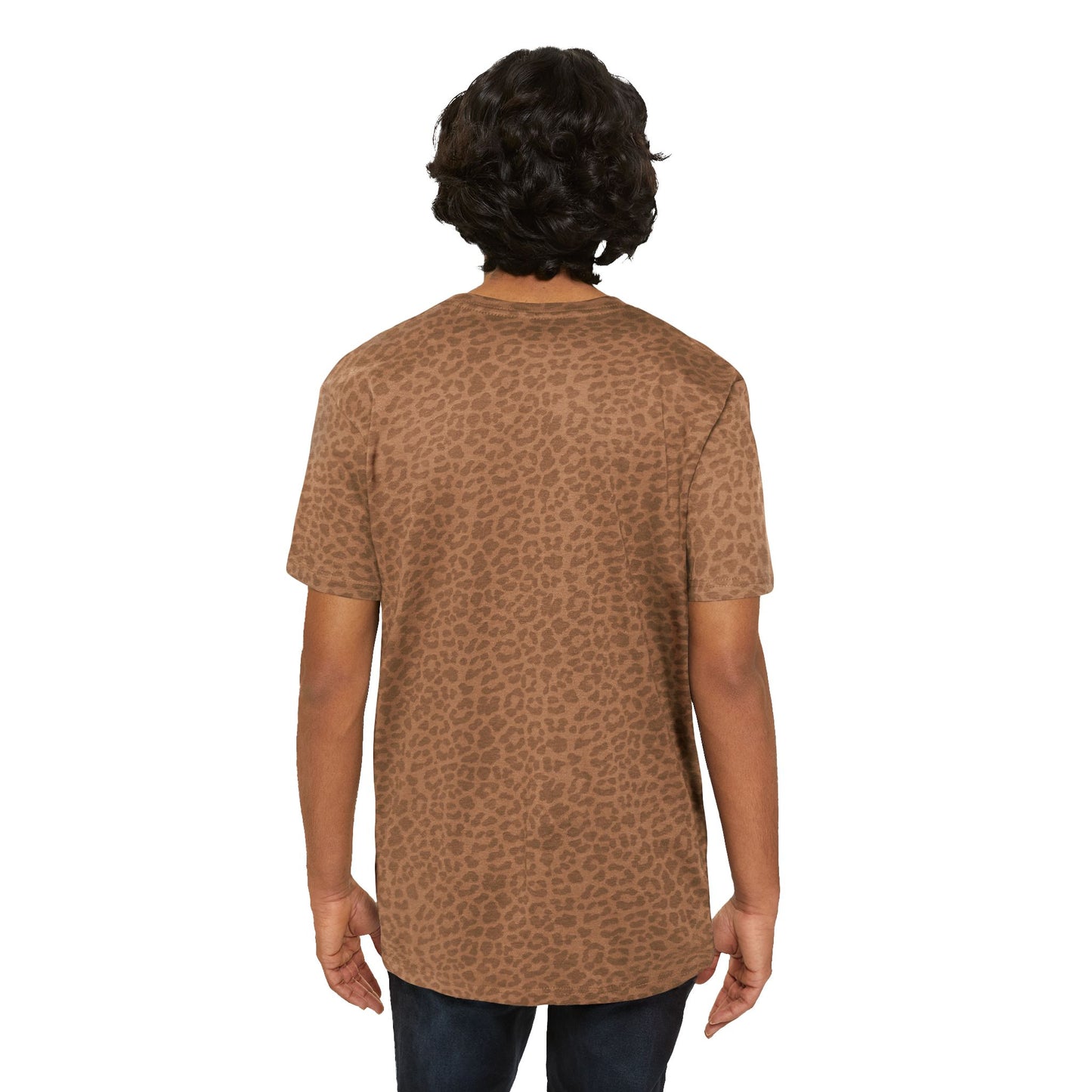 Urban Jungle Men's Fine Jersey Tee - Leopard Print, Casual Wear, Gift for Him, Trendy Fashion, Summer Style
