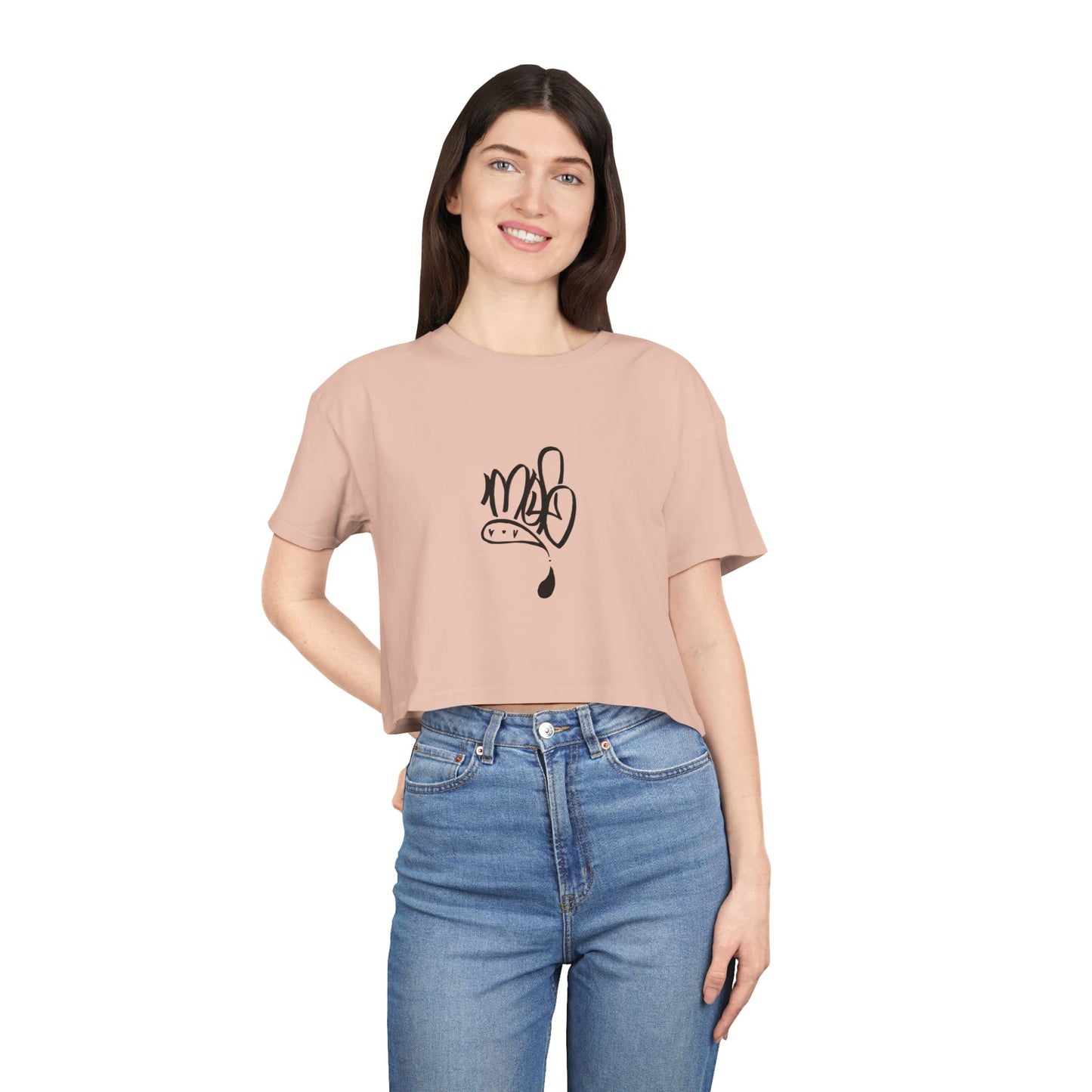 Trendy Women's Crop Tee with Unique Design, Casual Summer Top, Streetwear, Gift for Her, Graphic Tee
