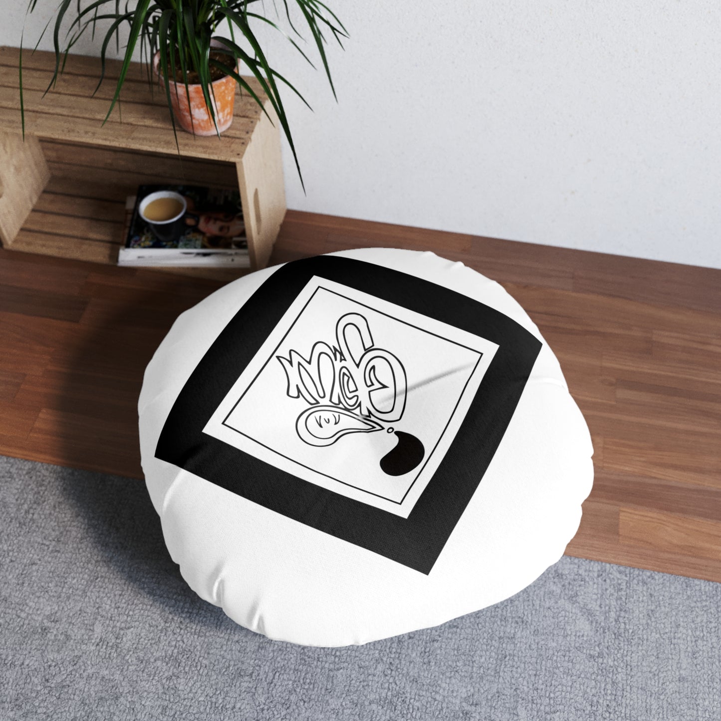 Stylish Round Tufted Floor Pillow, Modern Home Decor Cushion, Cozy Seating Accessory, Unique Gift Ideas, Living Room Comfort