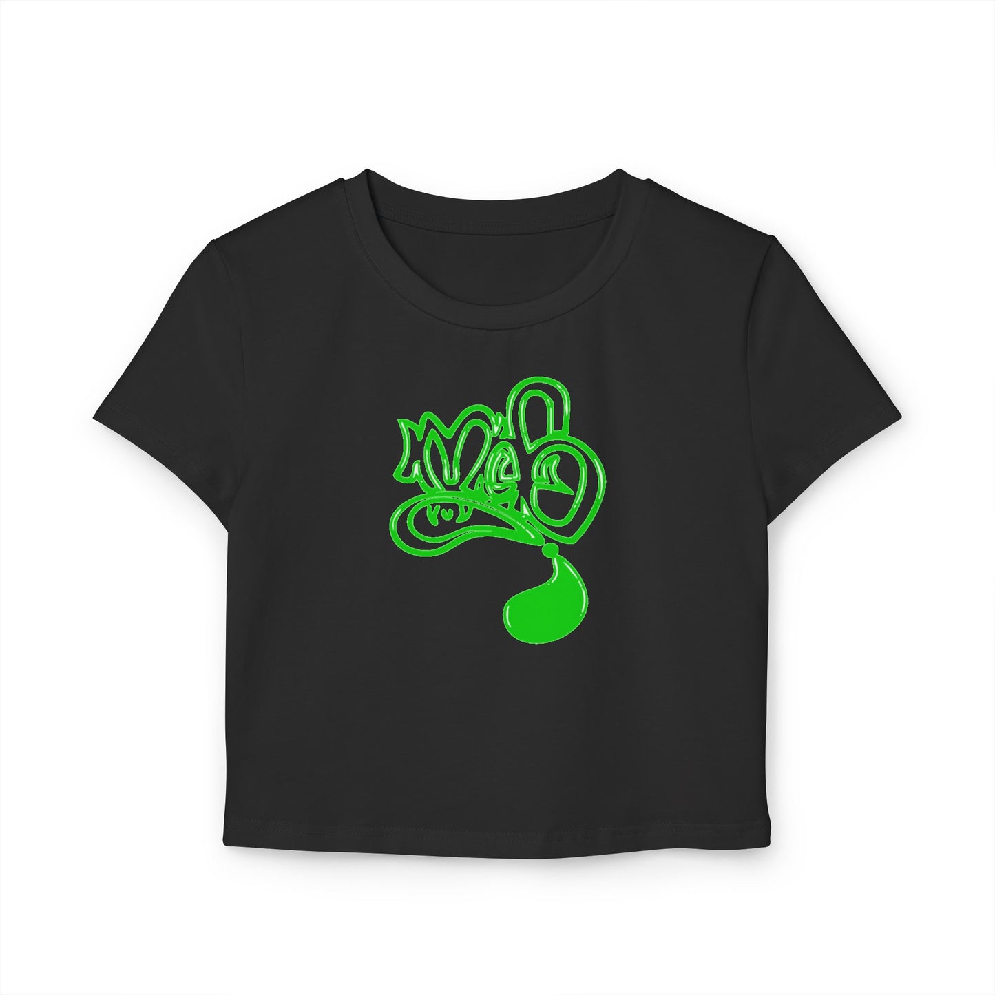 Trendy Women's Baby Tee with Stylish Green Design, Cute Casual Top, Summer Outing Shirt, Gift for Her, Festival Wear, Street Style Tee