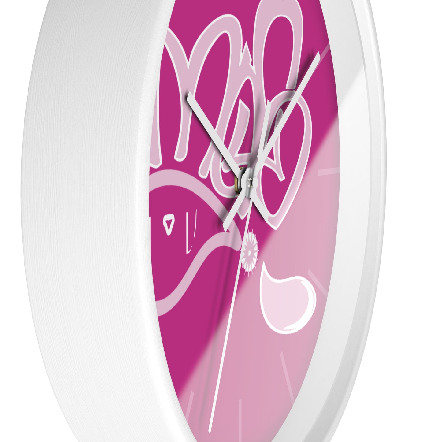Vibrant Pink Graffiti Wall Clock - Funky Home Decor, Unique Gift, Modern Timepiece, Trendy Wall Art, Kid's Room Decoration
