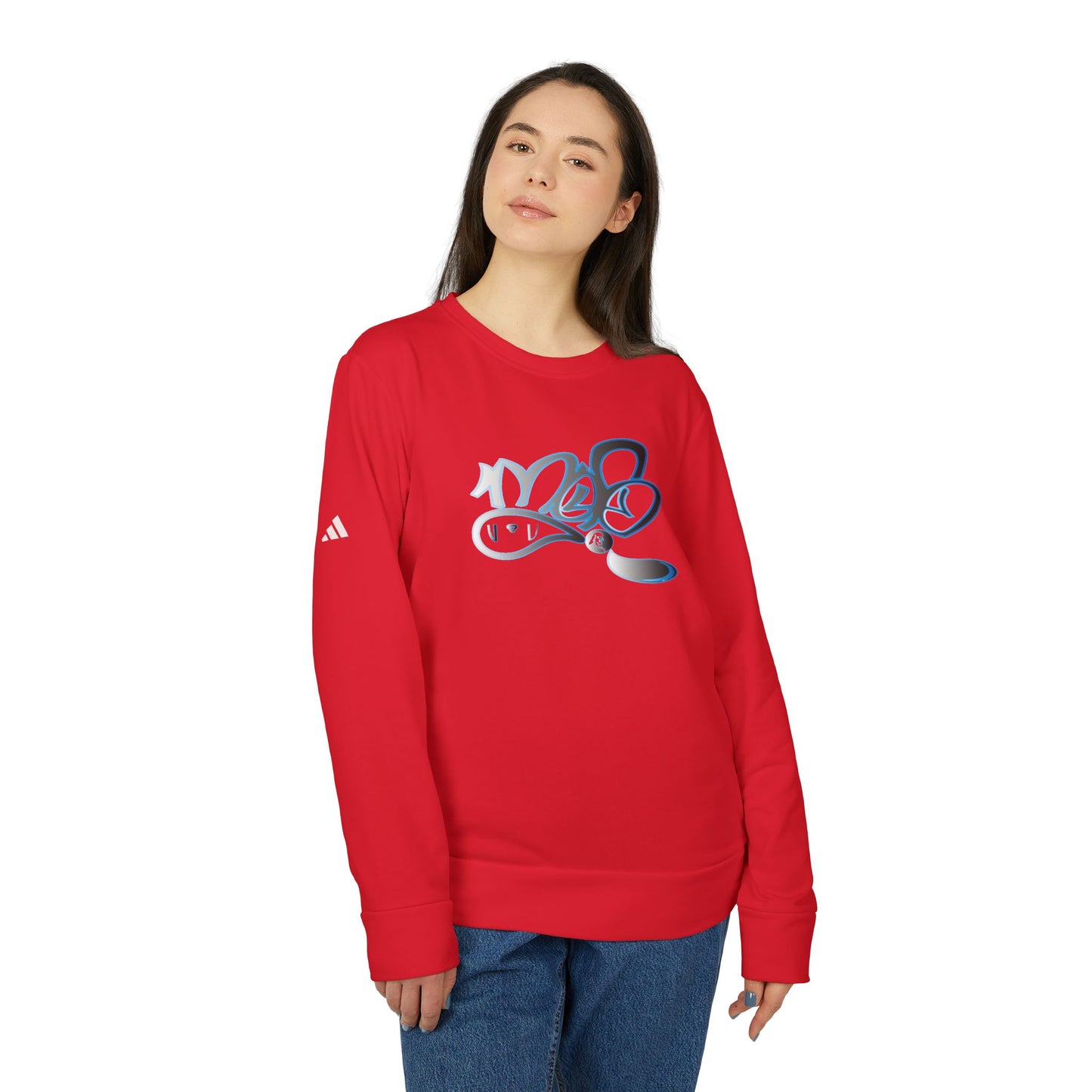 Adidas Unisex Fleece Crewneck Sweatshirt - Stylish Comfort with Unique Graphic Design