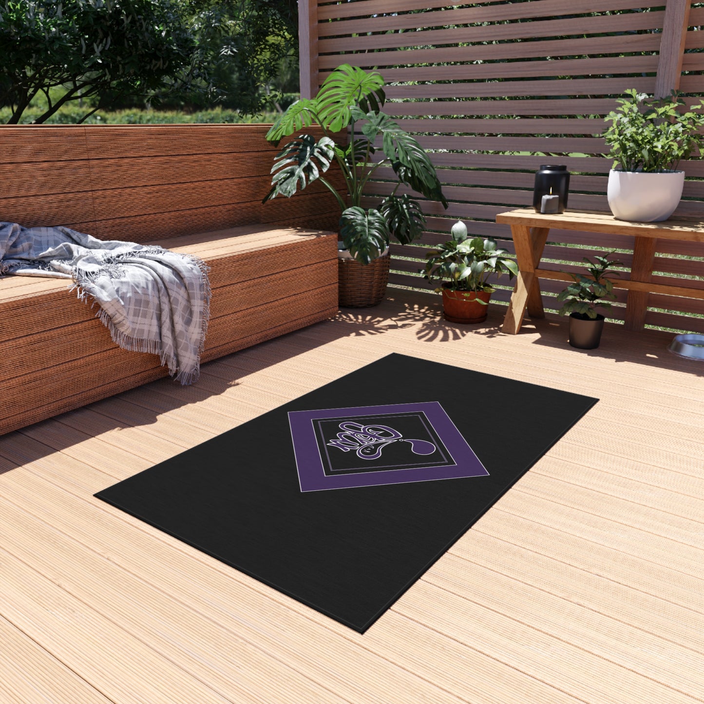 Stylish Outdoor Rug - Modern Geometric Design for Patios, Balconies, and Gardens, Perfect for BBQs, Picnics, and Outdoor Gatherings