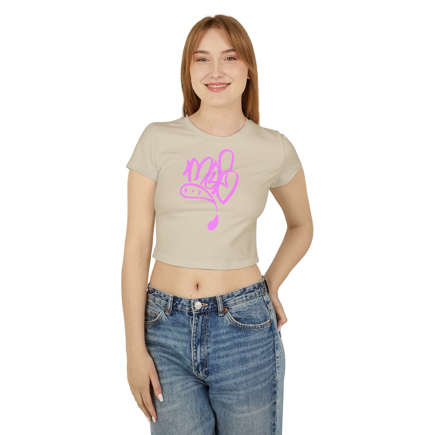 Trendy Women's Baby Tee with Pink Design - Stylish Crop Top, Casual Wear, Gift for Her, Birthday Tee, Summer Fashion