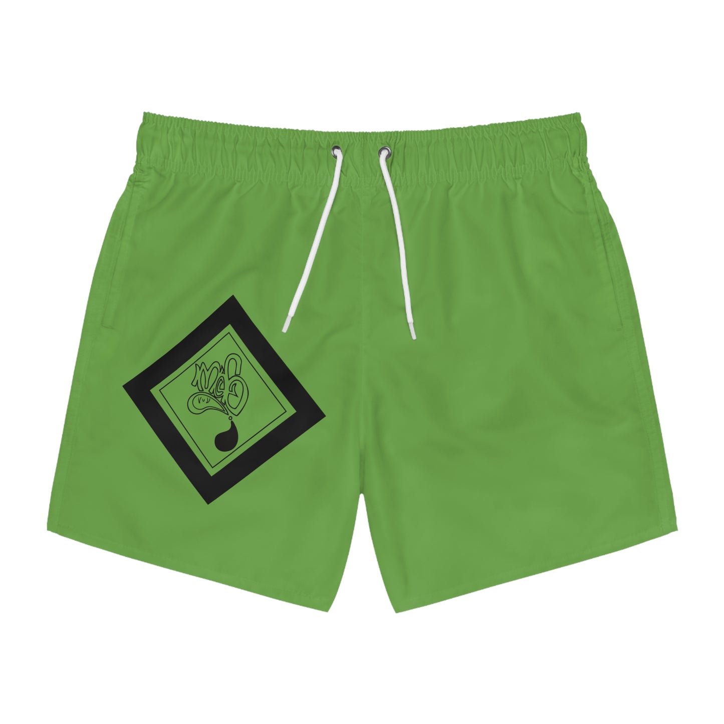 Vibrant Green Swim Trunks, Summer Beachwear, Men's Swim Shorts, Pool Party Attire, Vacation Essentials