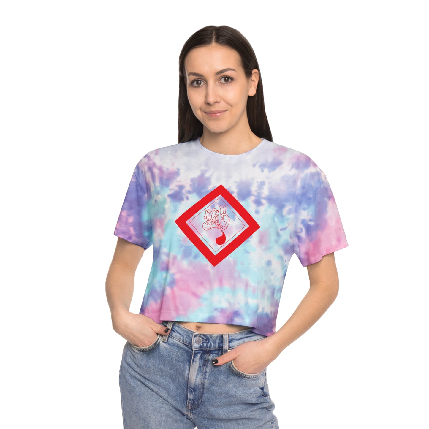 Women's Tie-Dye Crop Tee, Stylish Summer Top, Casual Wear, Festival Outfit, Fun Gift, Beach Day Essential