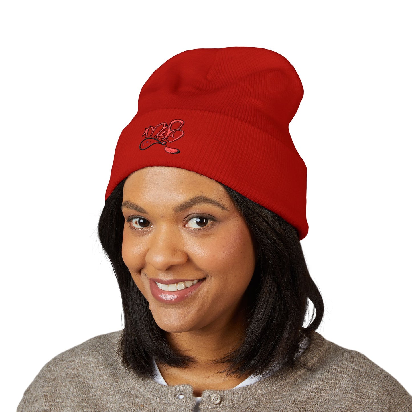 Embroidery Cuffed Beanie - Cozy Winter Hat, Gift for Him/Her, Beanie for Skiing, Fashion Accessory, Casual Wear