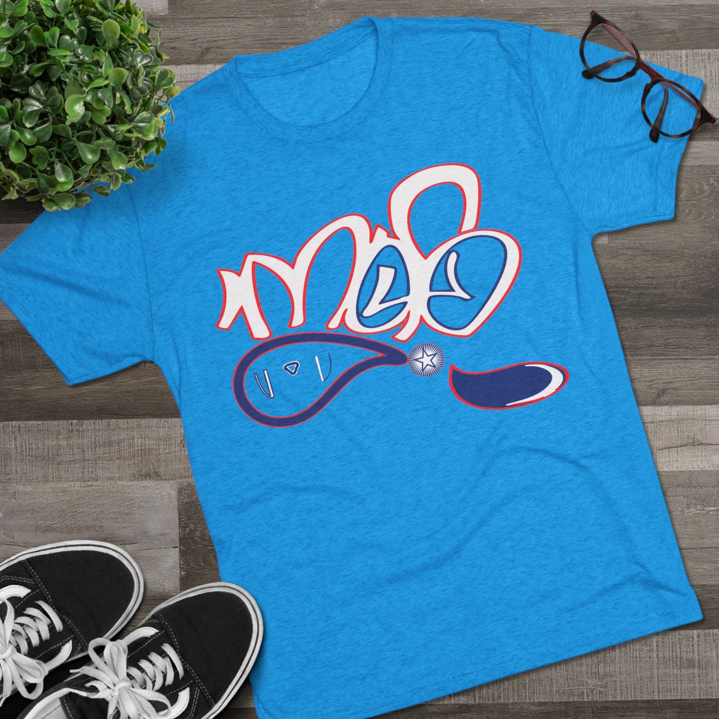 Trendy Unisex Tri-Blend Crew Tee with Abstract Design | Casual Wear, Gift Idea, Summer Fashion, Street Style, Everyday Comfort
