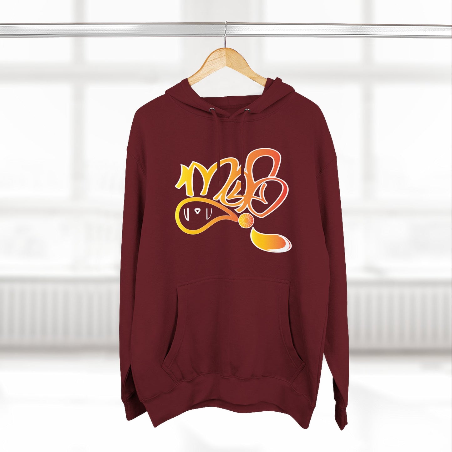 Vibrant Three-Panel Fleece Hoodie, Cozy Streetwear, Graphic Hooded Sweatshirt, Casual Pullover, Perfect for Gifts and Everyday Wear
