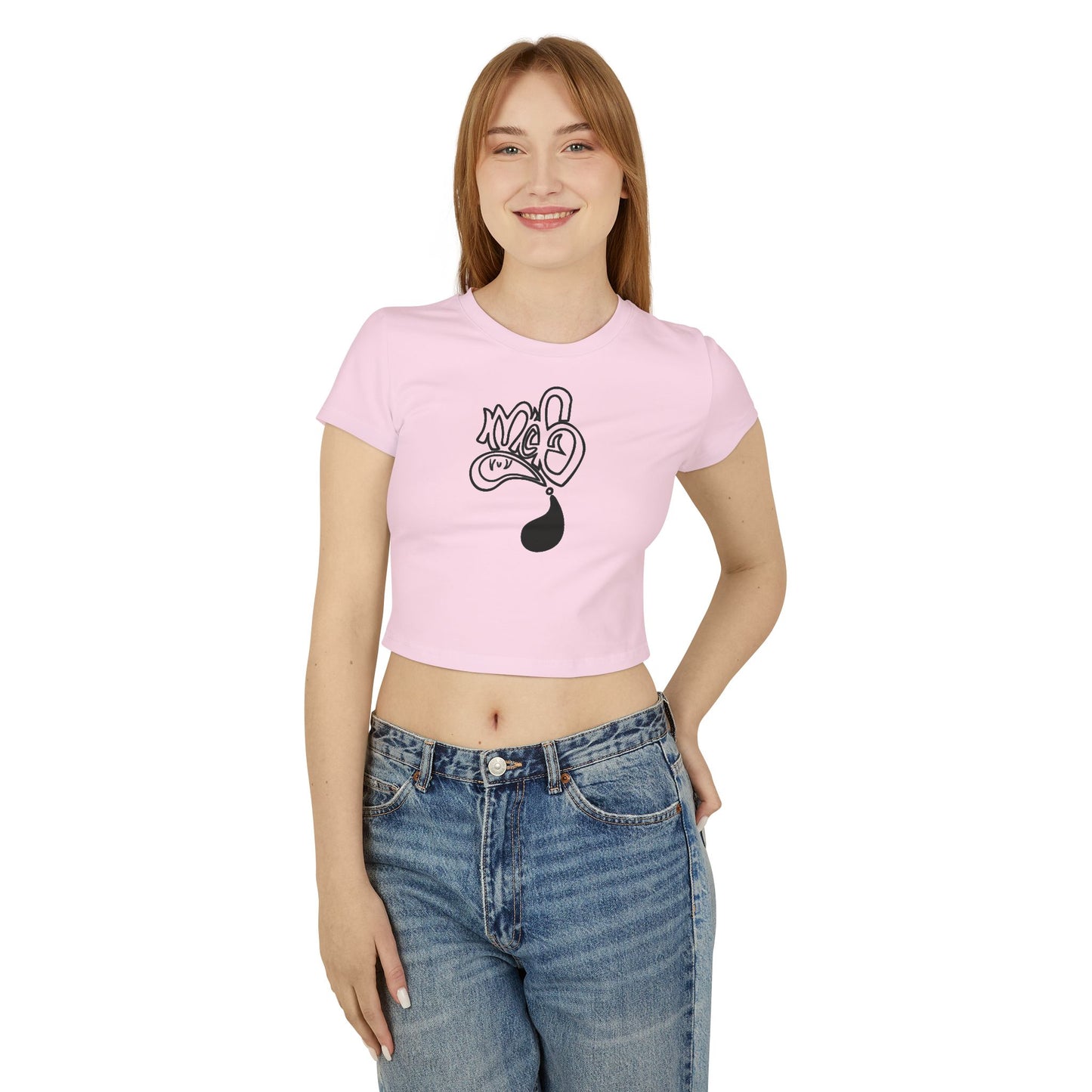 Stylish Women's Baby Tee with Modern Graffiti Design, Trendy Crop Top, Streetwear Fashion, Casual Summer Tee, Gift for Artists