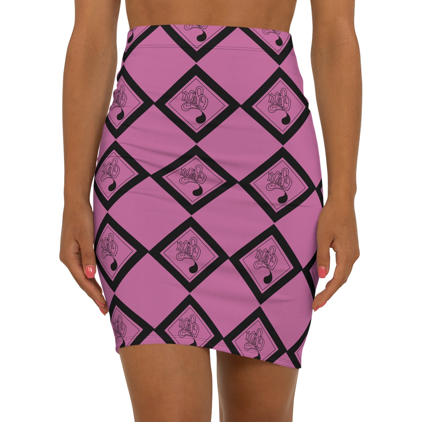 Chic Patterned Mid-Waist Pencil Skirt, Stylish Office Wear, Cute Date Night Outfit, Vibrant Summer Skirt, Fashionable Everyday Attire