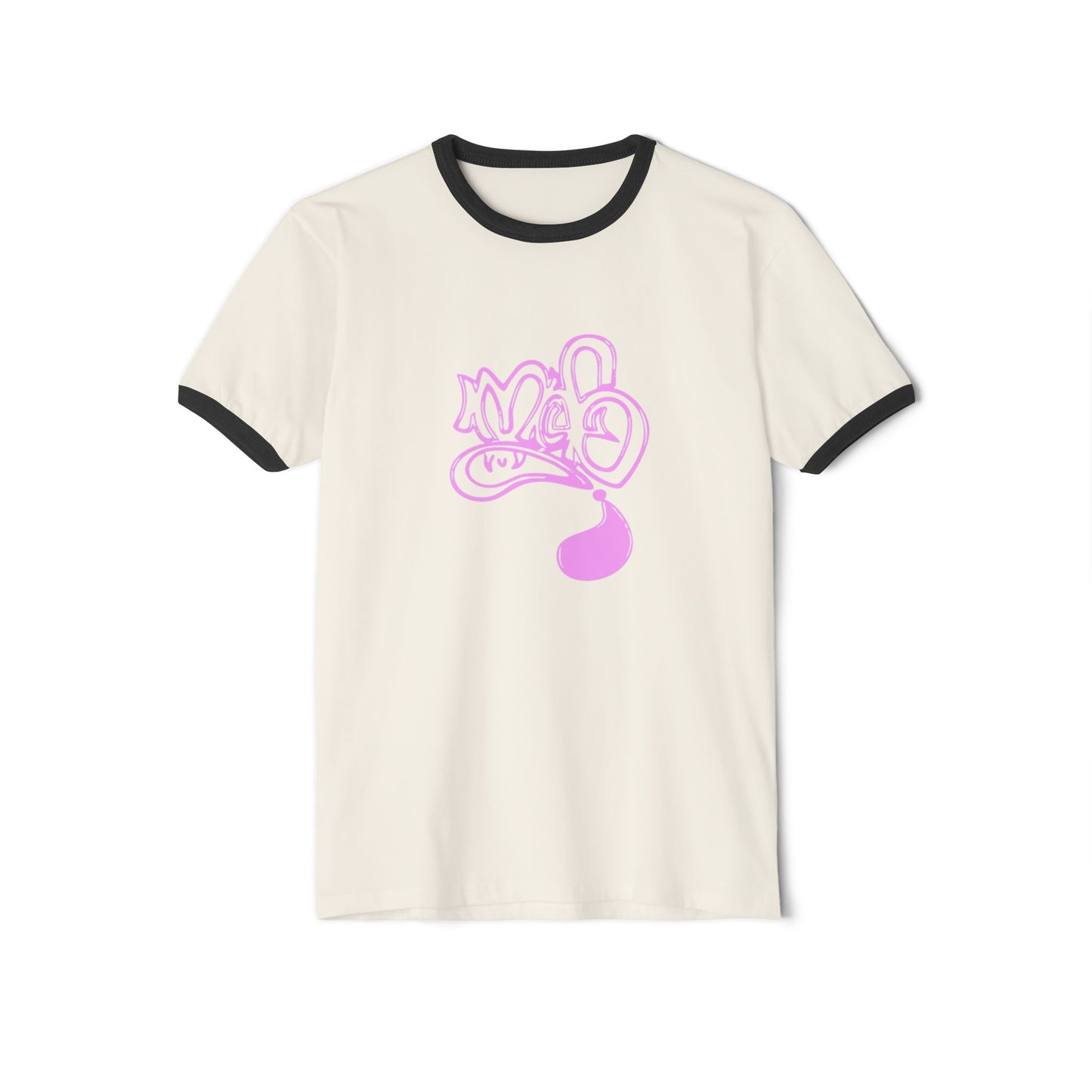 Trendy Unisex Ringer T-Shirt with Playful Graphic, Retro Vibe, Casual Streetwear, Ideal for Gifts, Summer Events, Everyday Wear