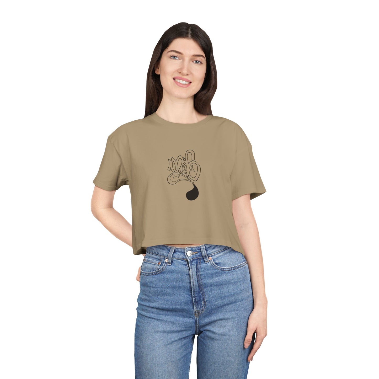 Chic Women's Crop Tee - Trendy Casual Top, Summer Fashion, Gift for Her, Everyday Wear, Festival Style
