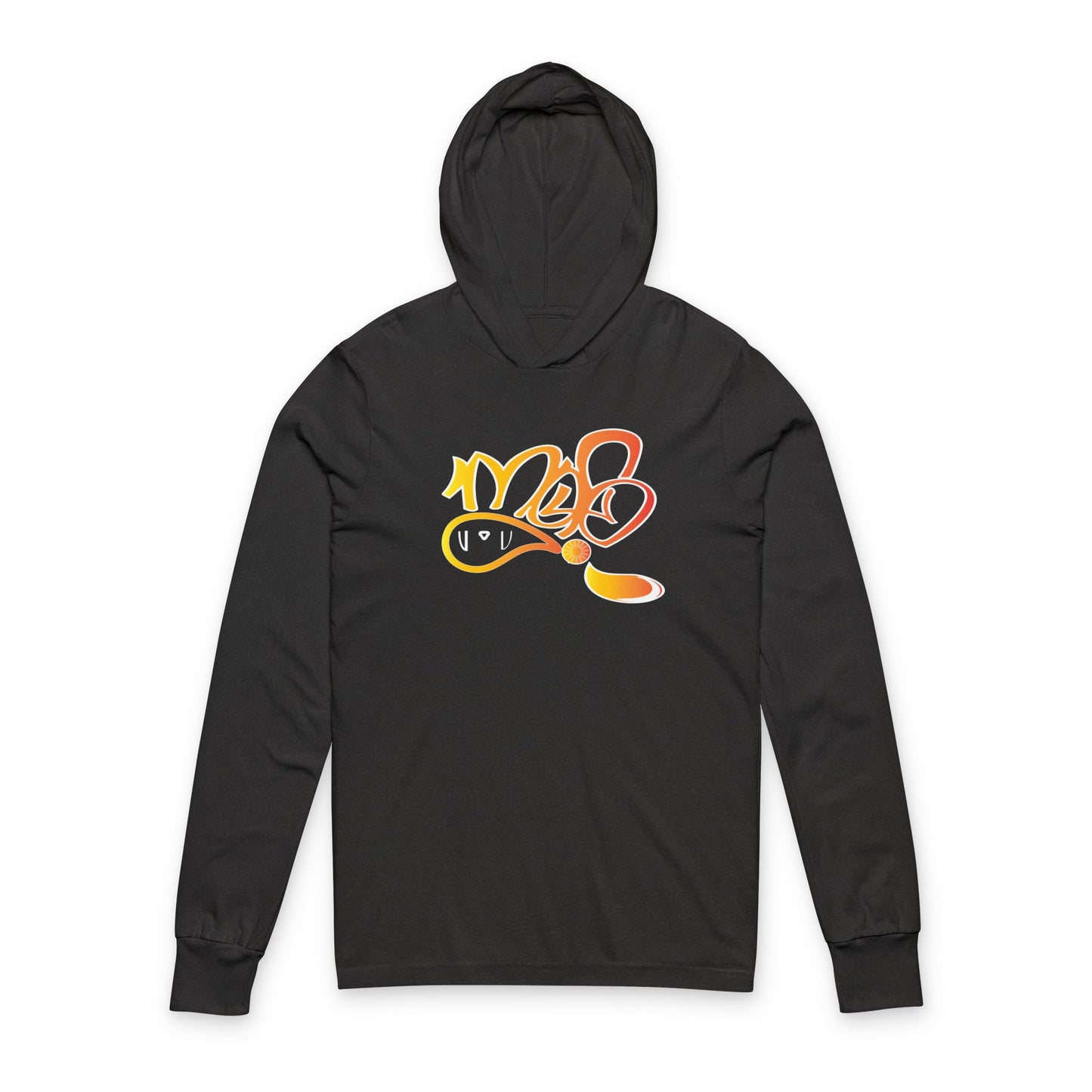 Unisex Hooded Long Sleeve Tee with Vibrant Graffiti Design | Casual Wear, Street Style, Gift for Him, Her, Contemporary Fashion